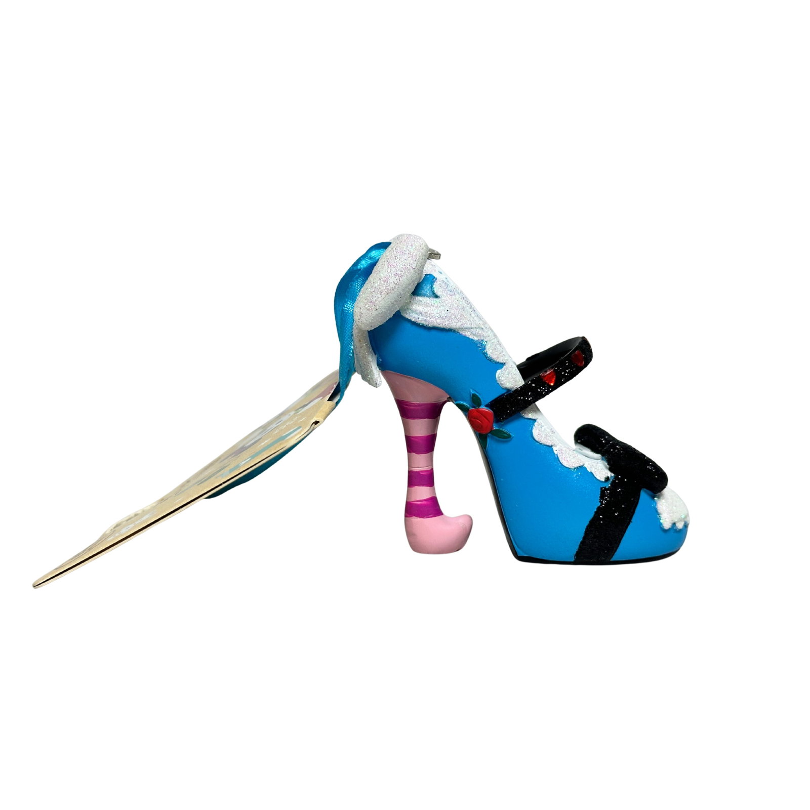 Disney Alice In Wonderland Runway Shoe Holiday Christmas Sketchbook Ornament: Disney Alice In Wonderland Runway Shoe Holiday Christmas Sketchbook Ornament. This features a high heel shoe designed to represent Alice. *******FREE SHIPPING*******