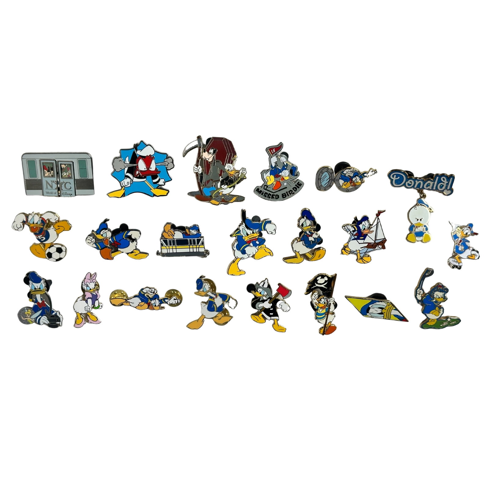 Disney Assorted Donald Duck Pin Lot Of 22: Disney Assorted Donald Duck Pin Lot Of 22. This features Donald Duck.*******FREE SHIPPING*******