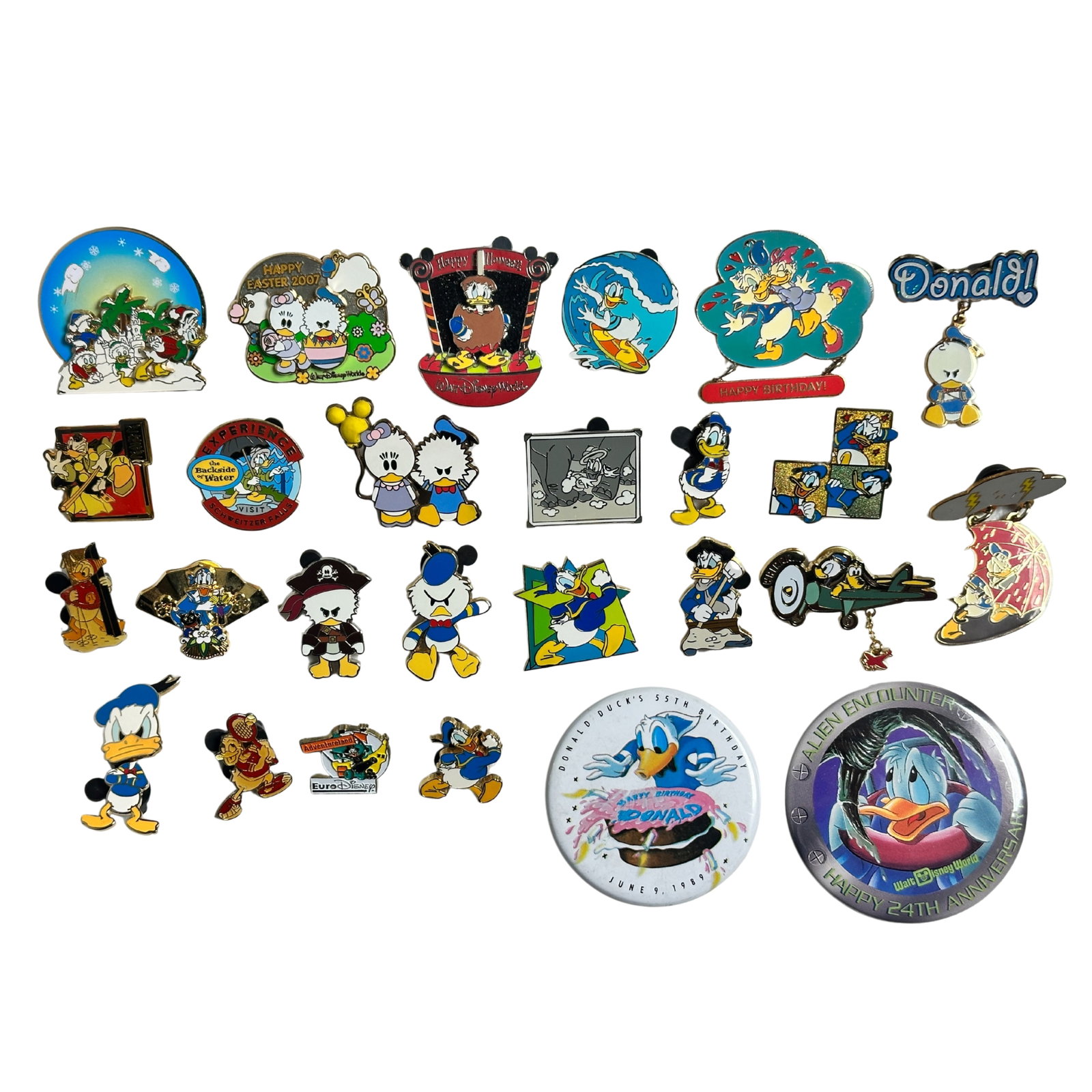 Disney Assorted Donald & Daisy Duck Pin Lot Of 26: Disney Assorted Donald & Daisy Duck Pin Lot Of 26. This features Donald, Daisy, Huey, Louie, & Dewey*******FREE SHIPPING*******