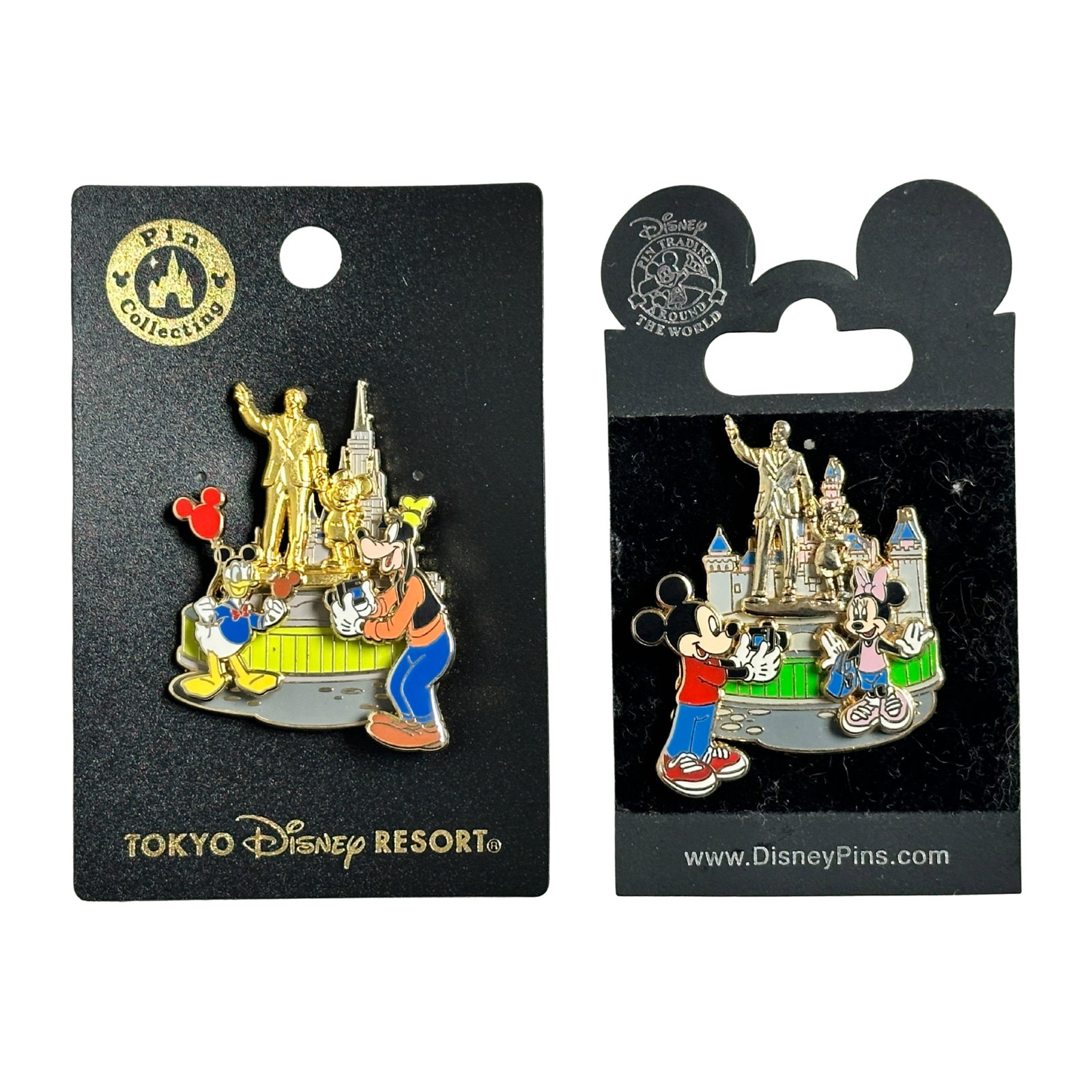 Disney Mickey & Friends Cinderella Castle Pin Lot Of 2: Disney Mickey & Friends Cinderella Castle Pin Lot Of 2. These feature Mickey, Minnie, Goofy, and Donald. *******FREE SHIPPING*******