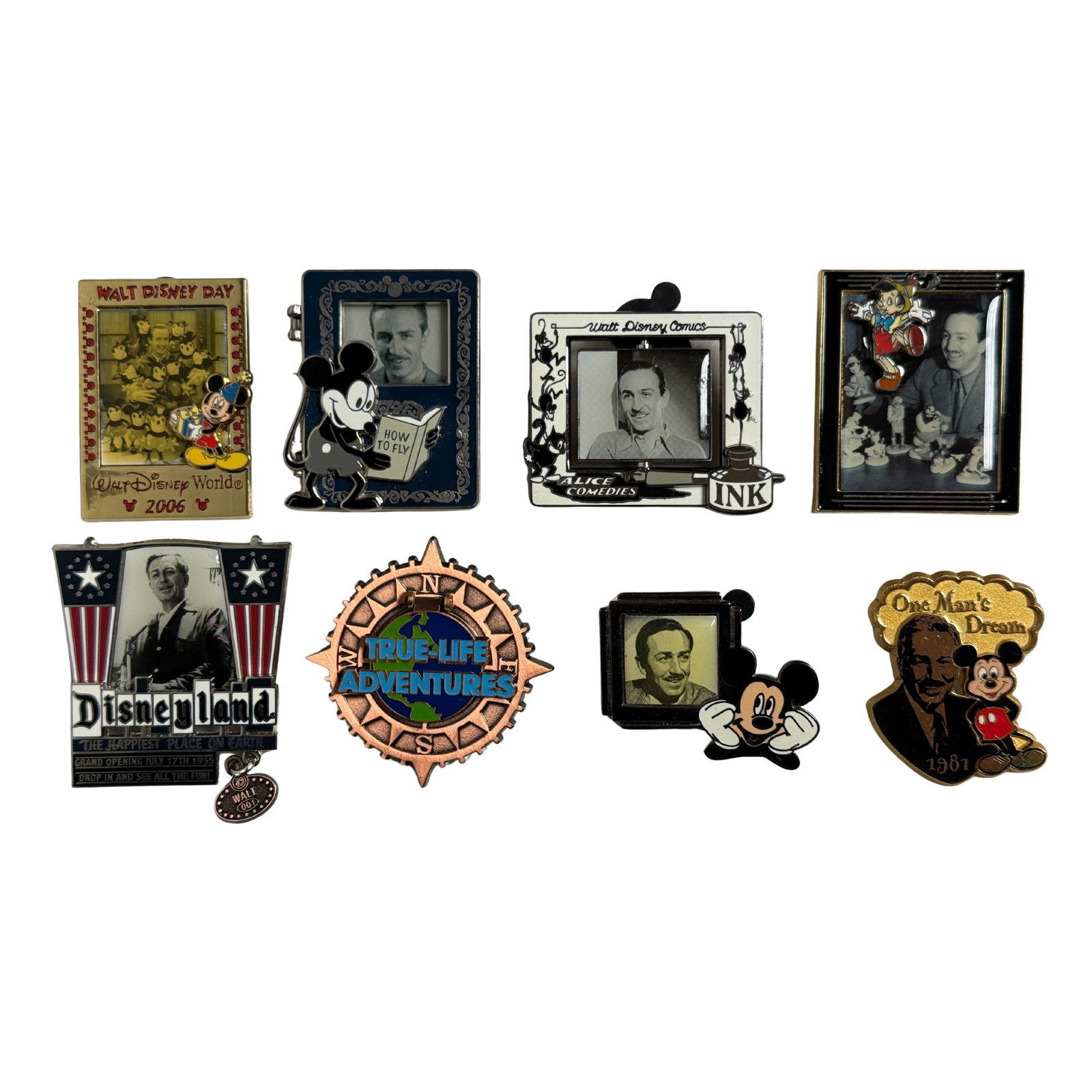 Disney Walt & Mickey Pin Lot Of 8 (1 of 3)