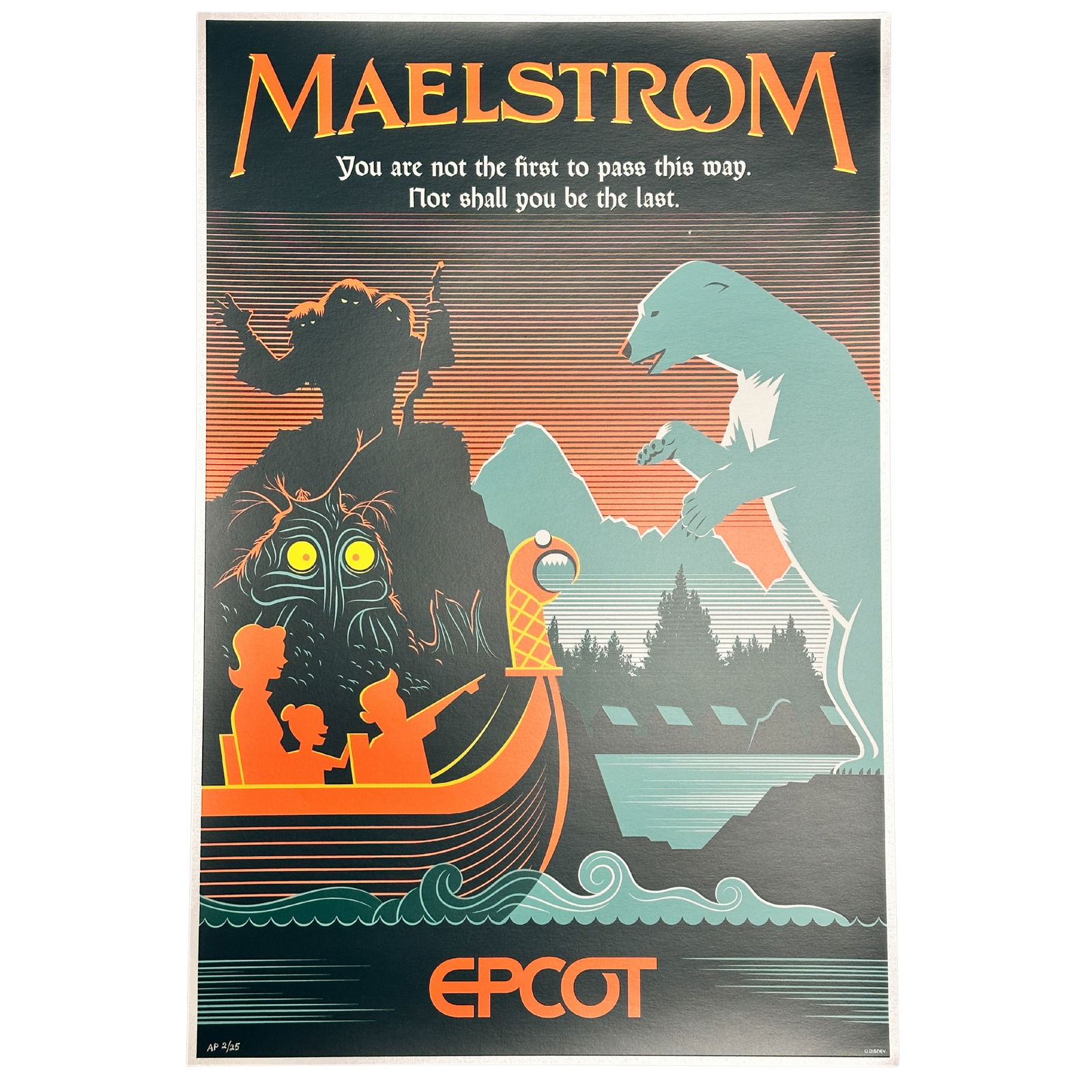 Disney Epcot Norway Maelstrom Amusement Ride Artist Proof Lithograph Poster LE 2/25 (1 of 3)