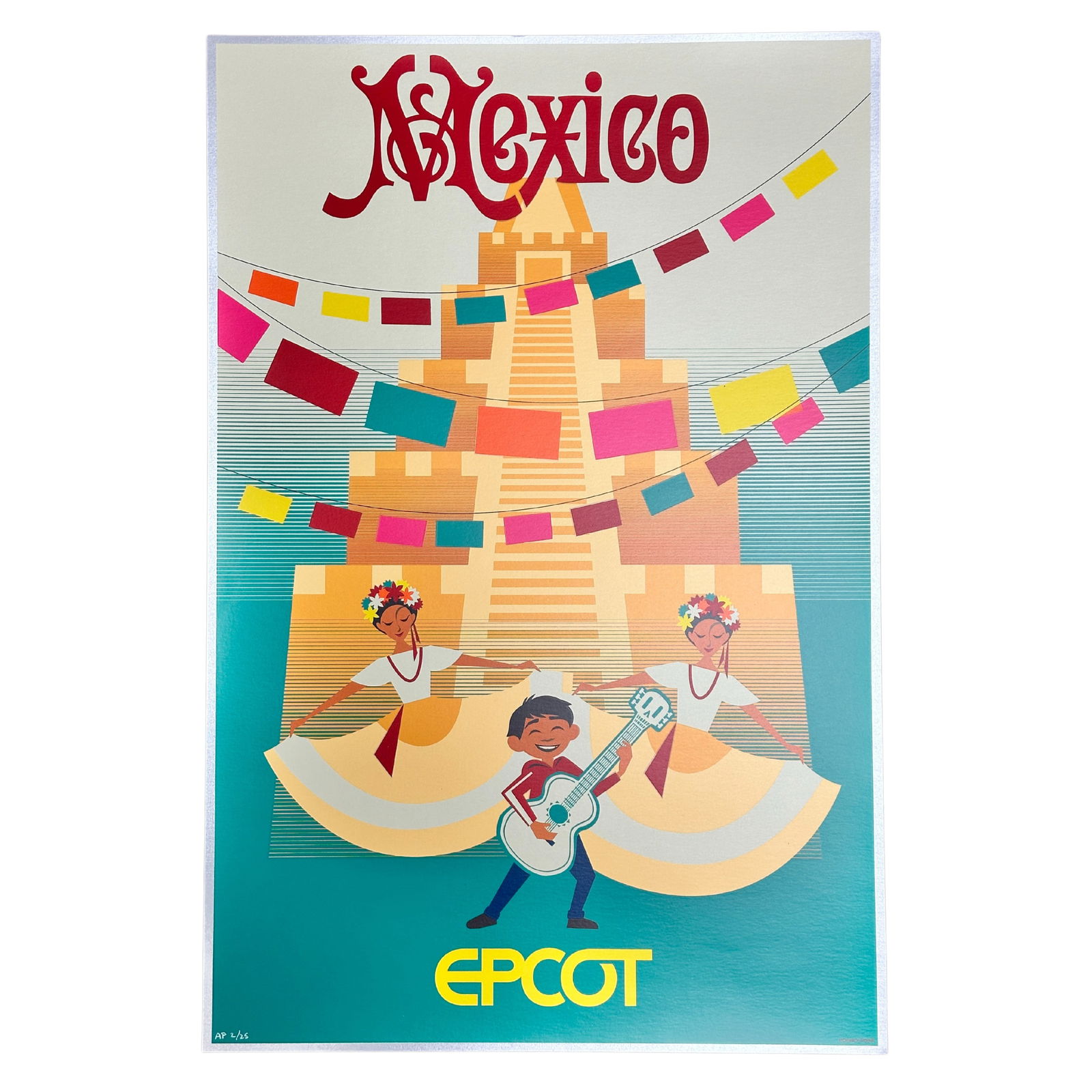 Disney Epcot Mexico Pavilion Amusement Park Artist Proof Lithograph Poster LE 2/25 (1 of 3)