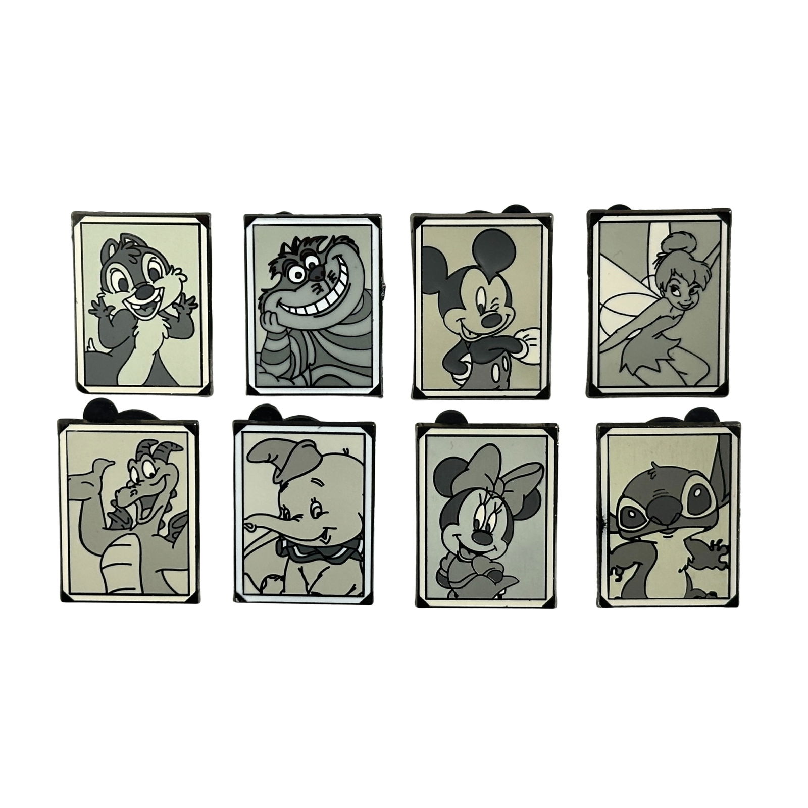 Disney Characters Black & White Portrait Pin Lot Of 8 (1 of 3)