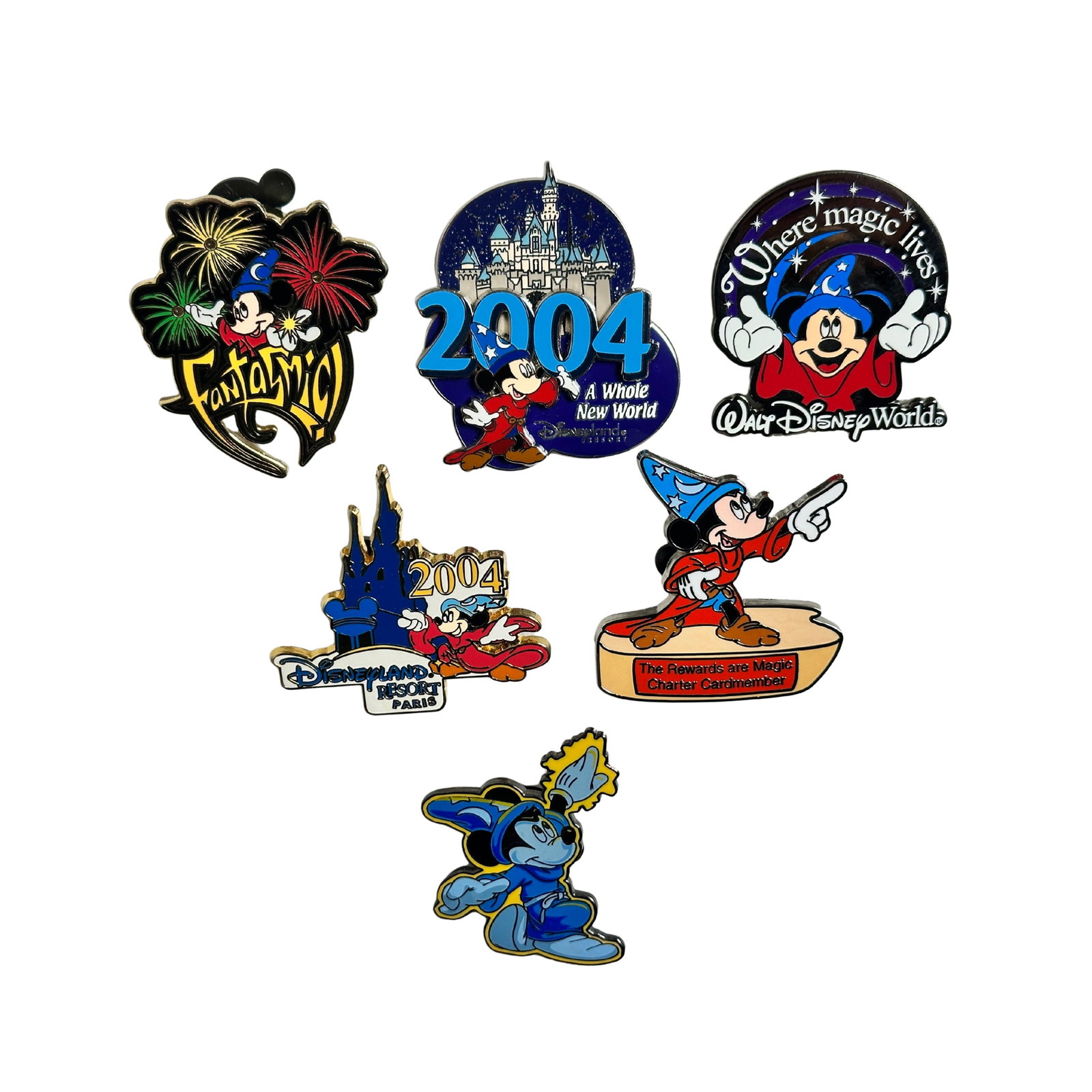 Disney Fantasia Sorcerer Mickey Assorted Pin Lot Of 6 (1 of 3)