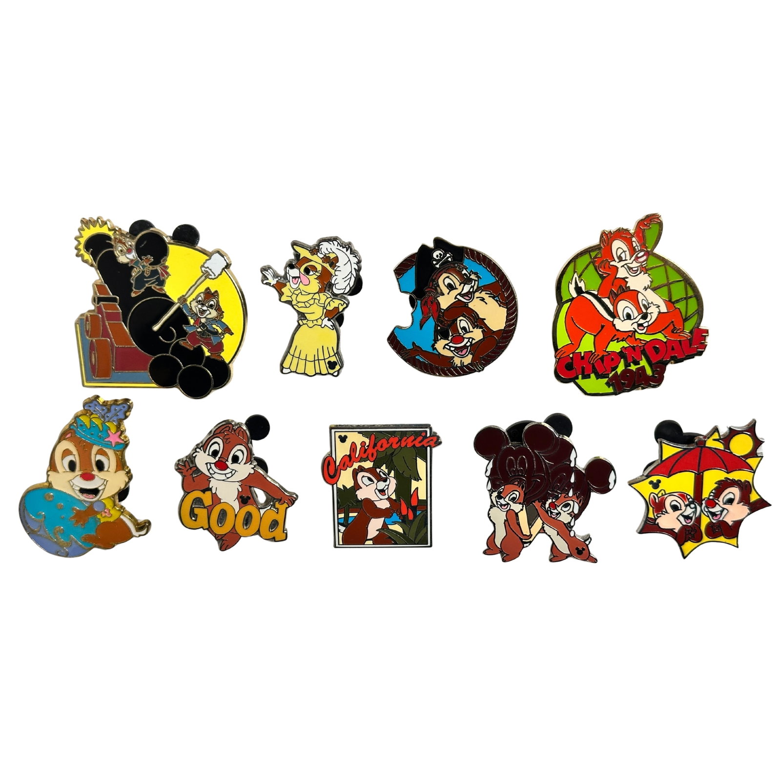 Disney Chip & Dale Assorted Pin Lot Of 9: Disney Chip & Dale Assorted Pin Lot Of 9. These feature Chip & Dale. *******FREE SHIPPING*******