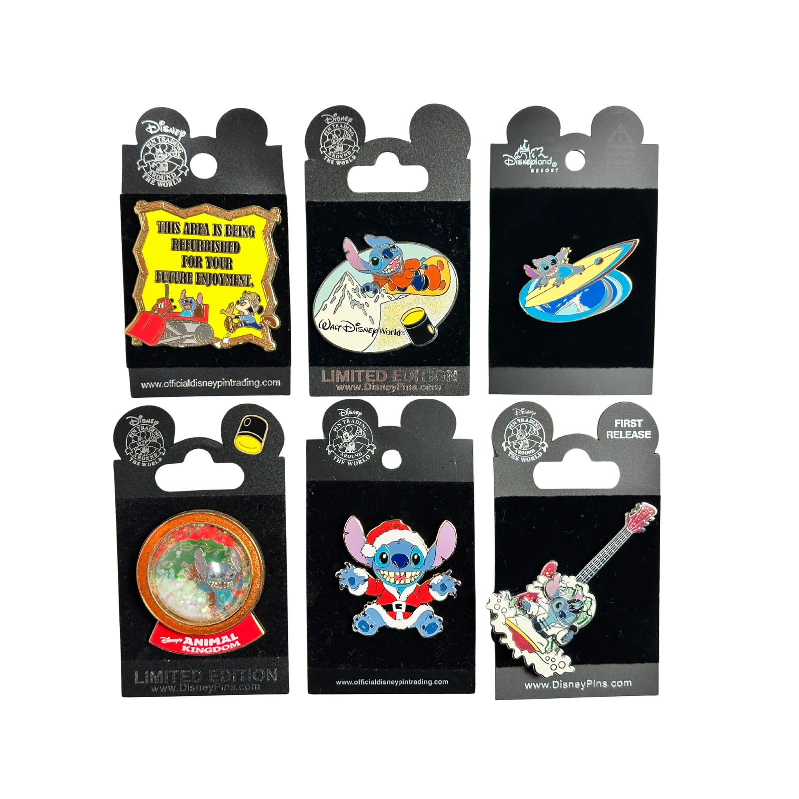Disney Assorted Stitch Pin Lot Of 6 Animal Kingdom Christmas Elvis (1 of 3)