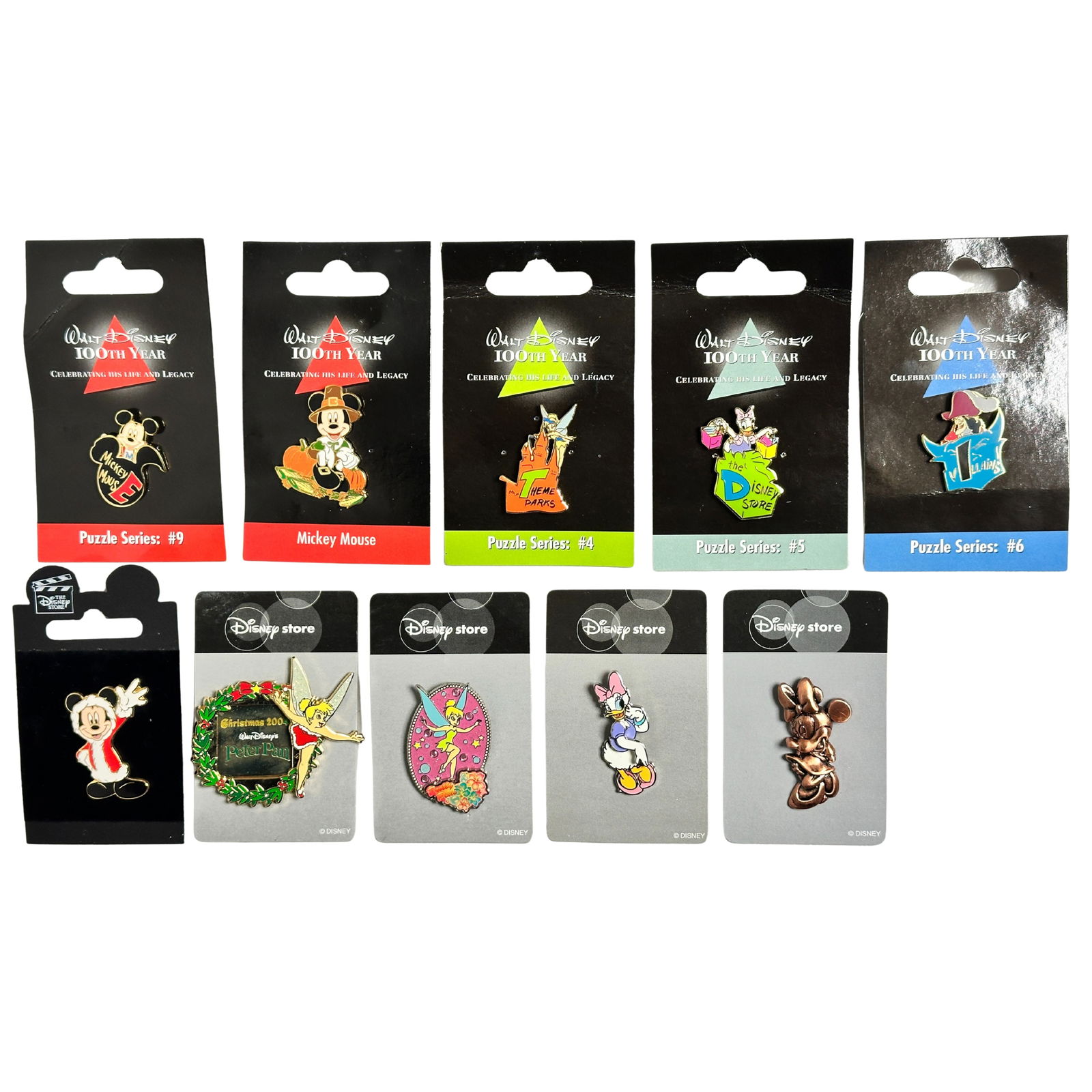 Walt Disney 100th Year Assorted Pin Lot Of 10 Daisy Tinker Bell Minnie (1 of 4)