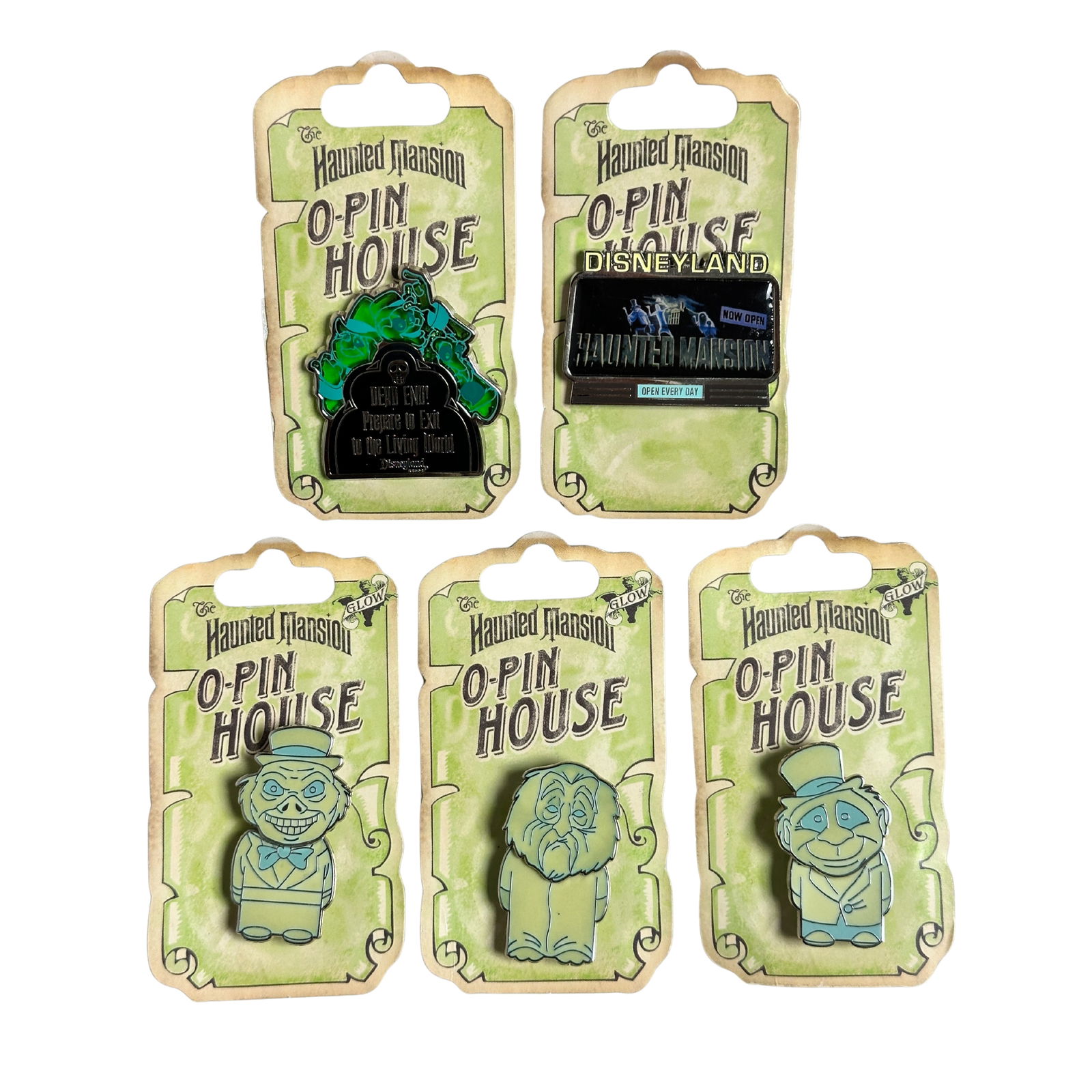 Disney Haunted Mansion O-Pin House Glow-In-The-Dark Pin Lot Of 5 (1 of 4)