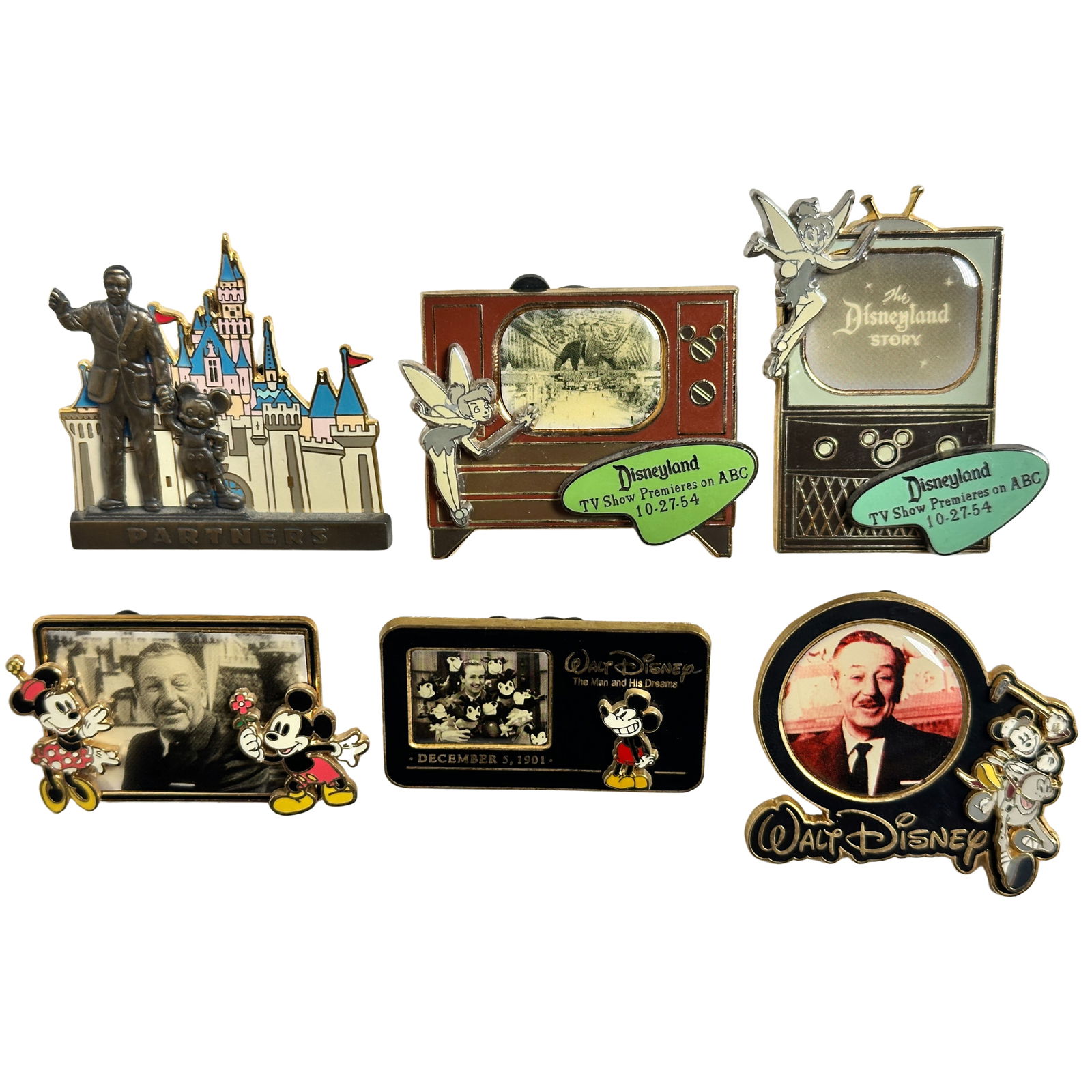 Disney Walt & Mickey Assorted Pin Lot Of 6 (1 of 3)