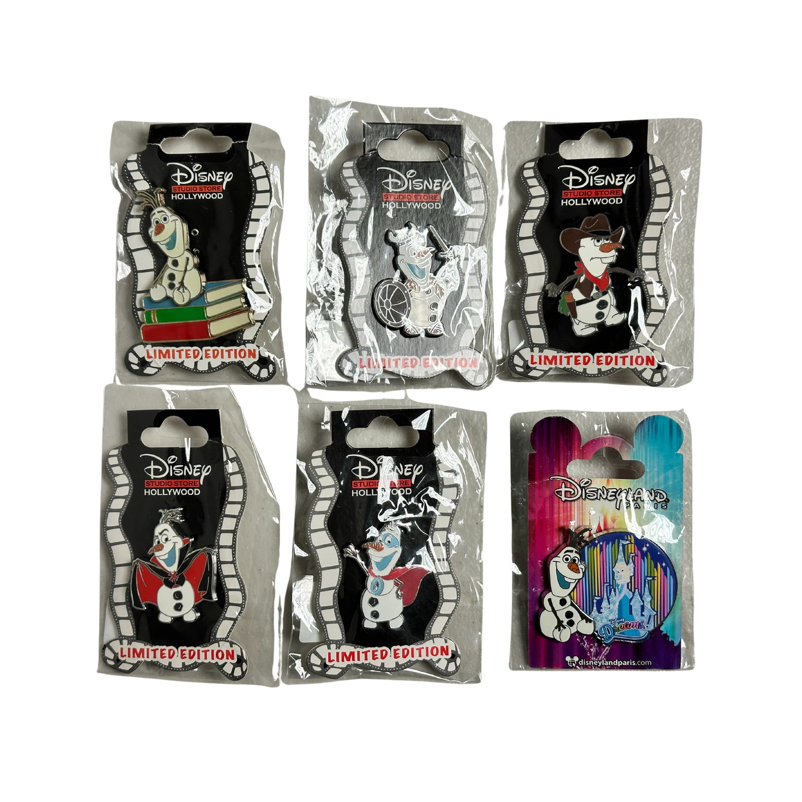 Disney Hollywood Studio Store Frozen Olaf Assorted Pin lot Of 6 (1 of 4)