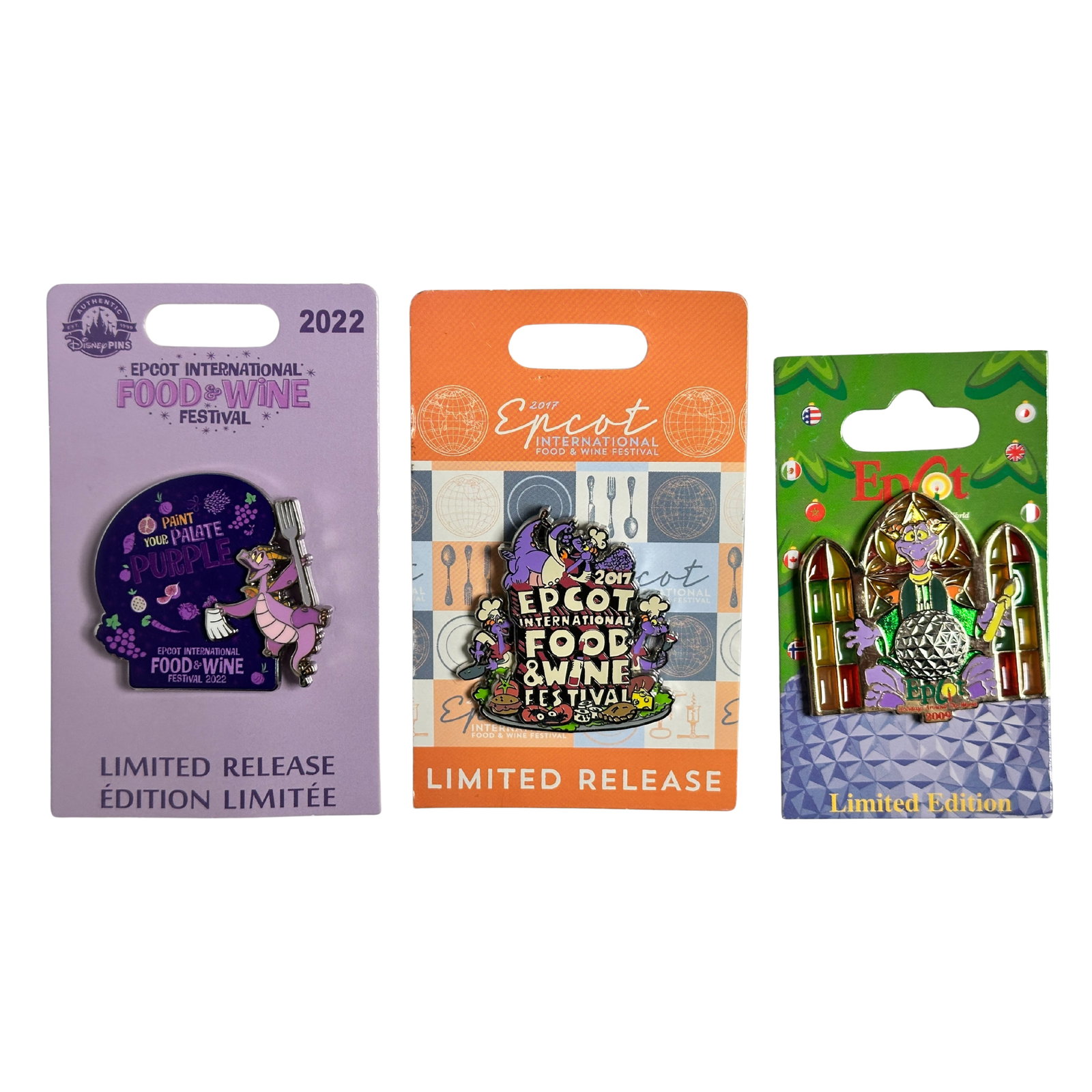 Disney Figment Epcot International Food & Wine Festival Pin Lot Of 3: Disney Figment Epcot International Food & Wine Festival Pin Lot Of 3 . This features Figment The Dragon.*****FREE SHIPPING*****