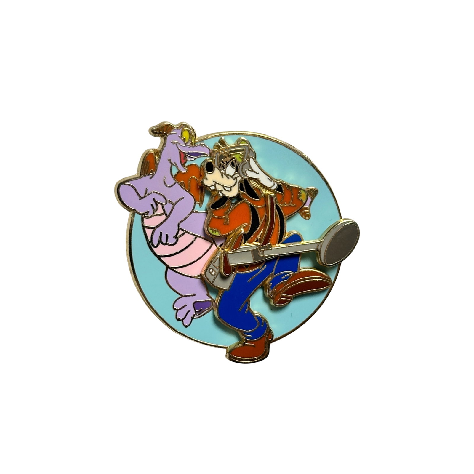 Disney Pin Celebration 2002 Figment & Goofy Metal Detecting Pin: Disney Pin Celebration 2002 Figment & Goofy Metal Detecting Pin . This piece features Figment the dragon and Goofy with a metal detector.