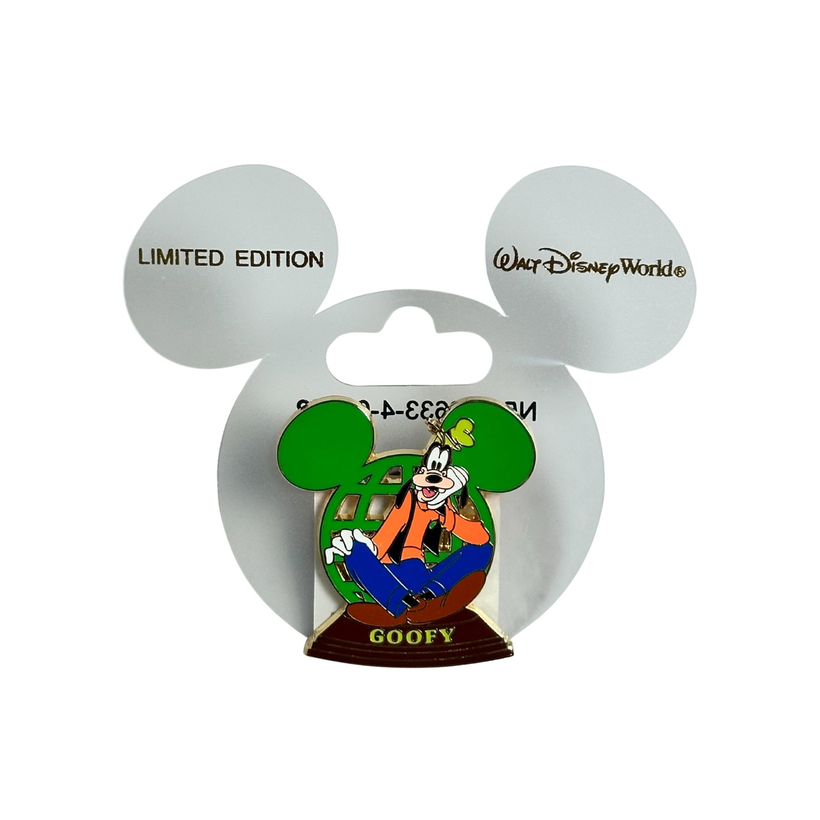 Walt Disney World Resort Mickey Ear Globe Goofy Pin: Walt Disney World Resort Mickey Ear Globe Goofy Pin. This piece features Goofy sitting in front of a green Mickey ear globe.*****FREE SHIPPING********SELECT BUYER ARRANGED SHIPPING AT CHECKOUT*****