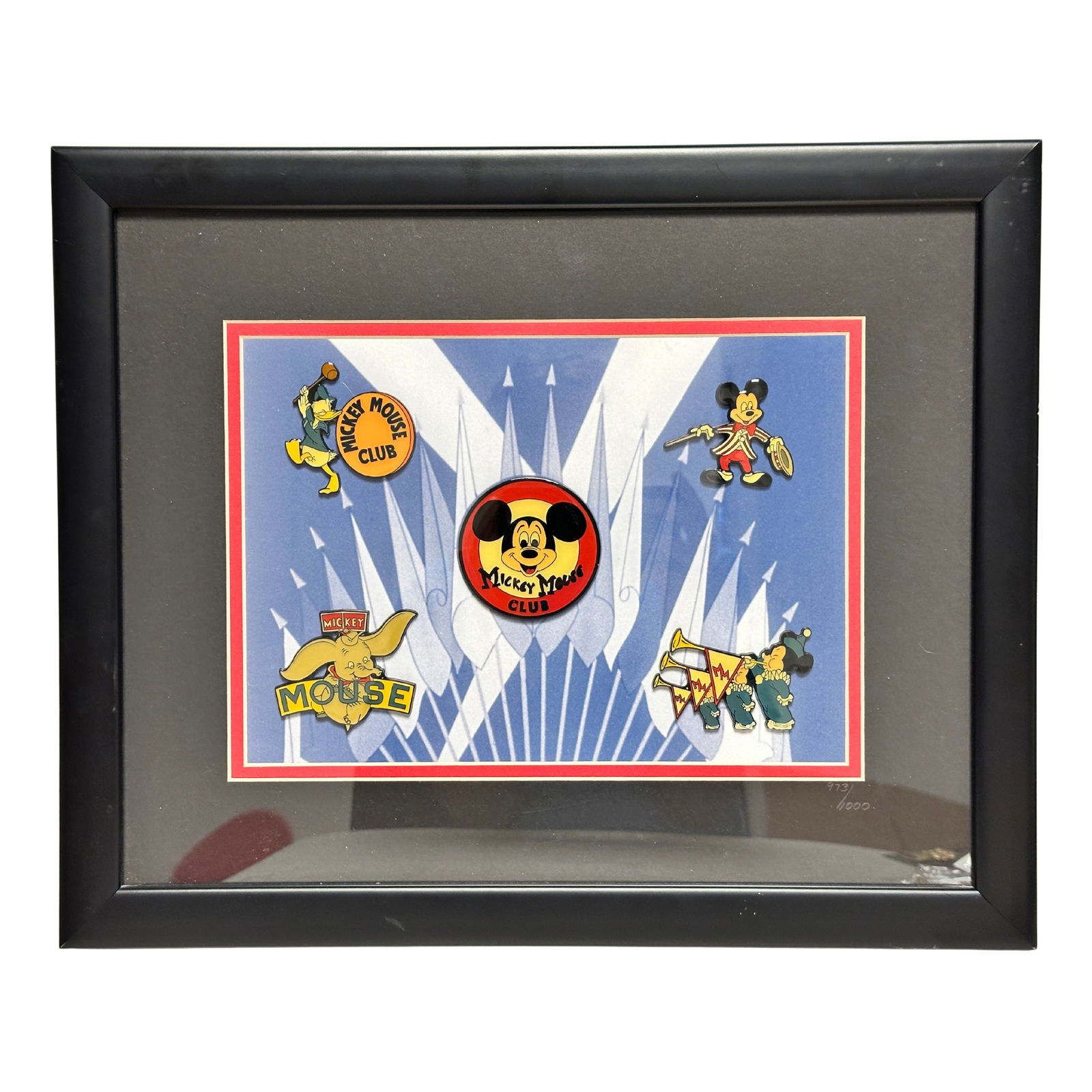 Disney Mickey Mouse Club Framed Pin Set Of 5 (1 of 4)