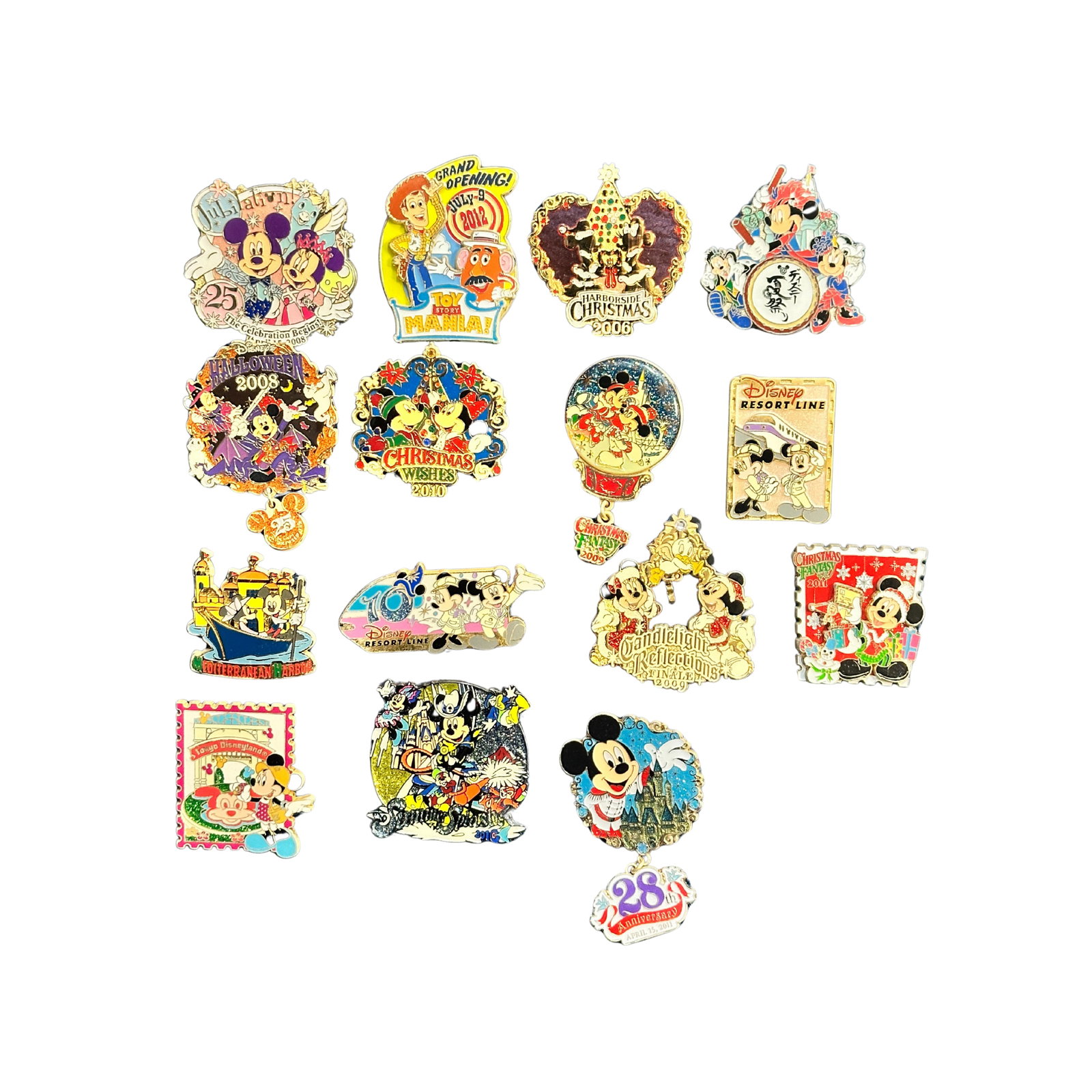 Disney Assorted Character Occasion Pin Lot Of 15 (1 of 4)