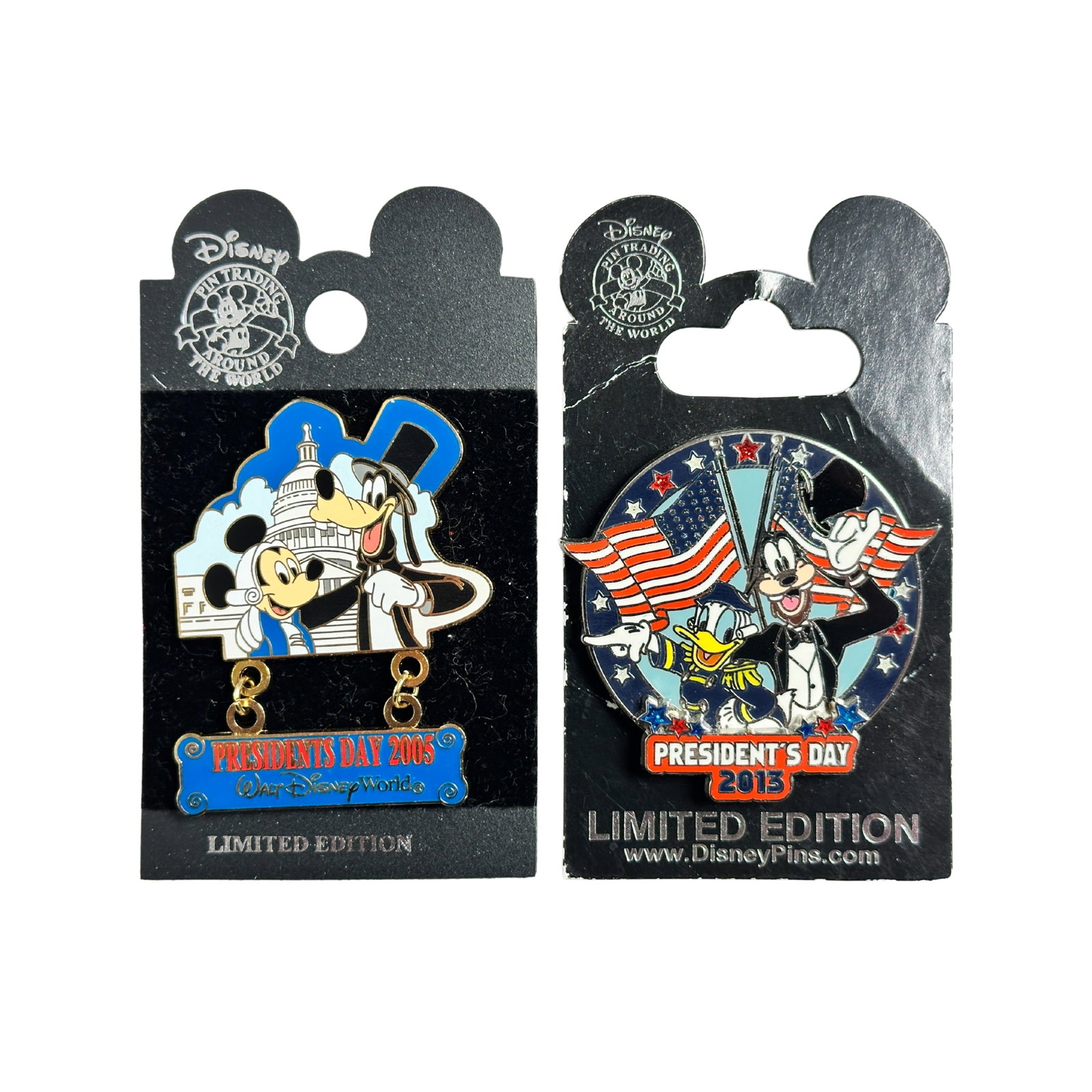 Disney Mickey & Friends Presidents Day Pin Lot Of 2: Disney Mickey & Friends Presidents Day Pin Lot Of 2. This Features Goofy, Mickey, and Donald.*****FREE SHIPPING********SELECT BUYER ARRANGED SHIPPING AT CHECKOUT*****