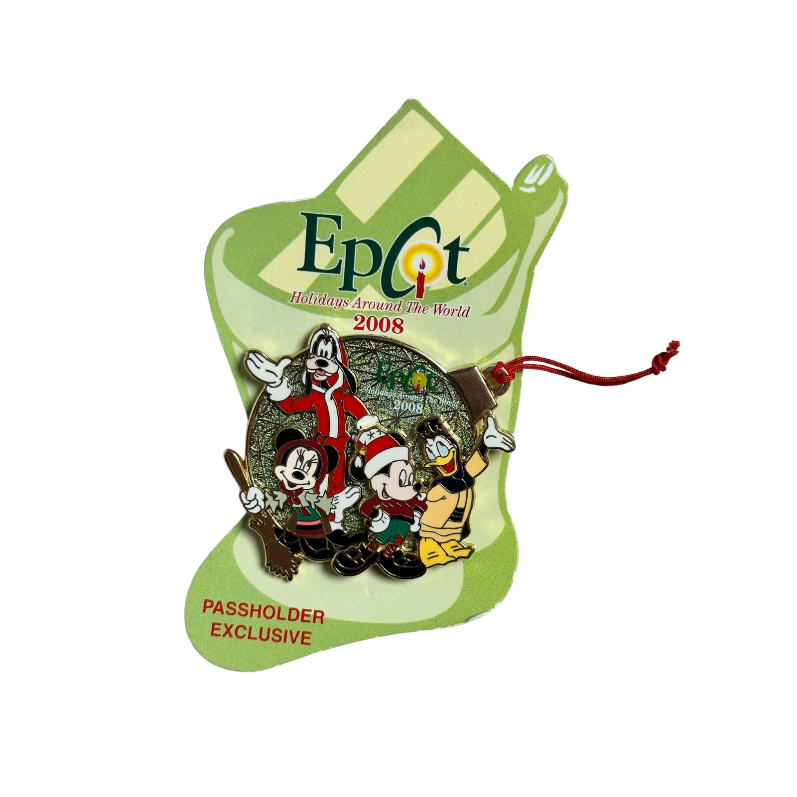 Disney Epcot Holidays Around The World 2008 Mickey & Friends Pin: Disney Epcot Holidays Around The World 2008 Mickey & Friends Pin. This Features Mickey, Minnie, Donald, and Goofy. *****FREE SHIPPING********SELECT BUYER ARRANGED SHIPPING AT CHECKOUT*****
