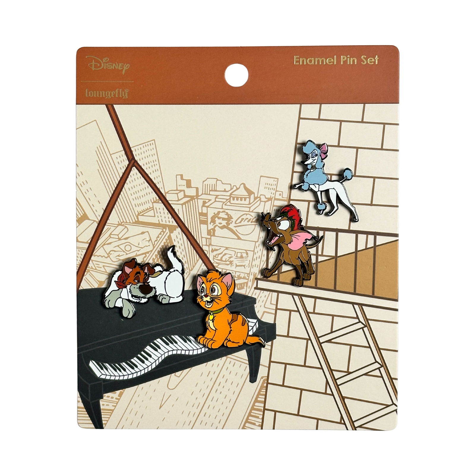Disney LoungeFly Oliver & Company Pin Set Of 4 (1 of 2)