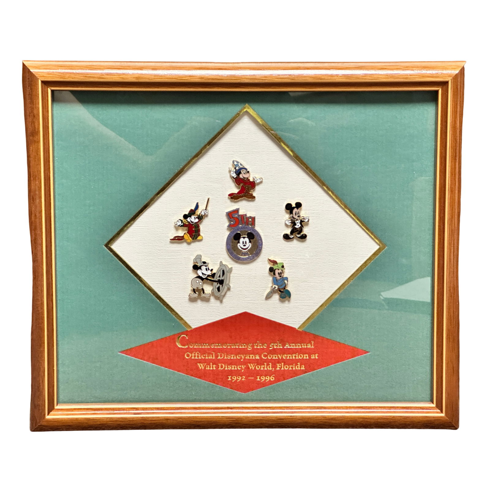 Disney 5th Annual Official Disneyana Convention Mickey Framed Pin Set (1 of 3)
