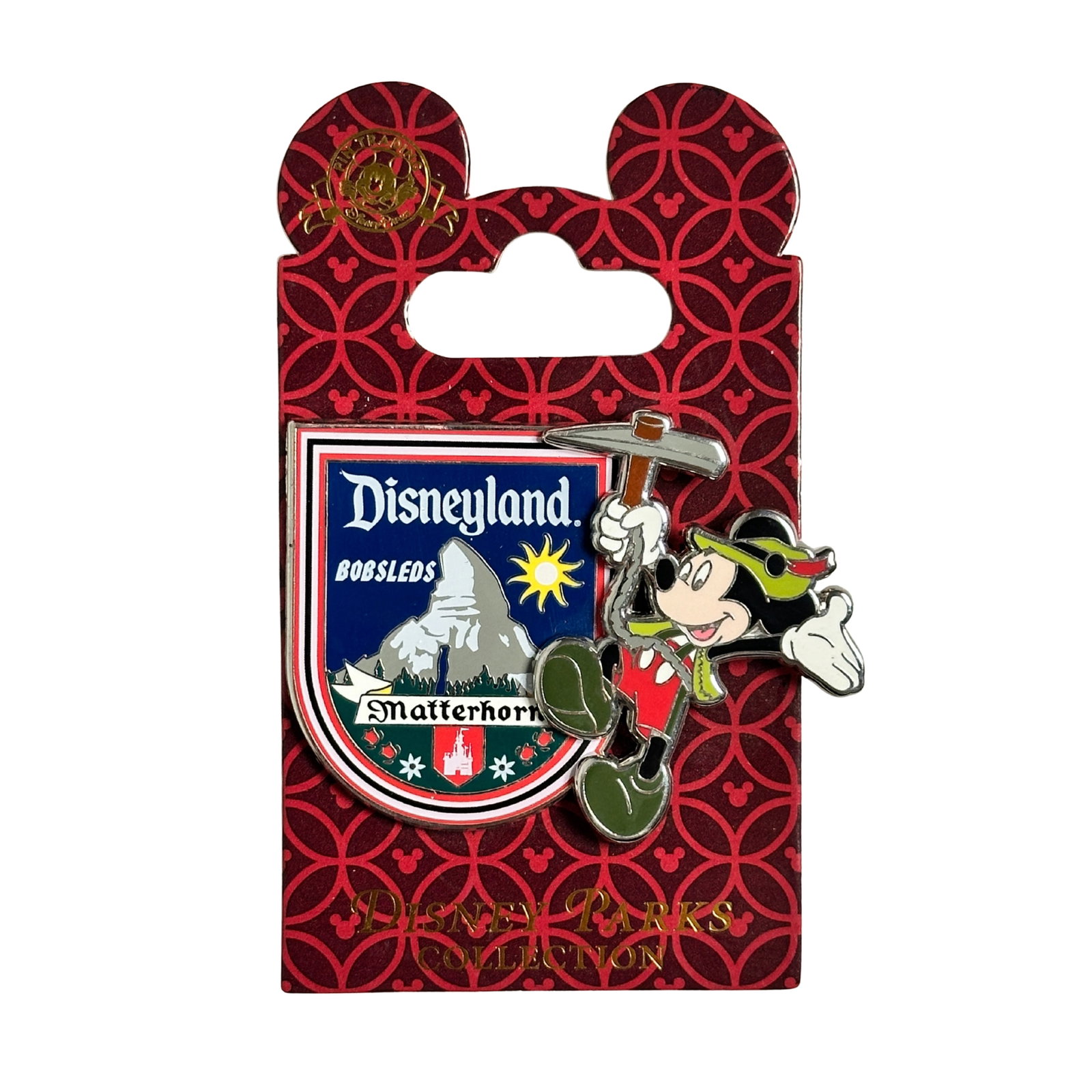 Disney Parks Disneyland Matterhorn Mickey Pin: Disney Parks Disneyland Matterhorn Mickey Pin . This features Mickey dressed in lederhosen, holding a pickax