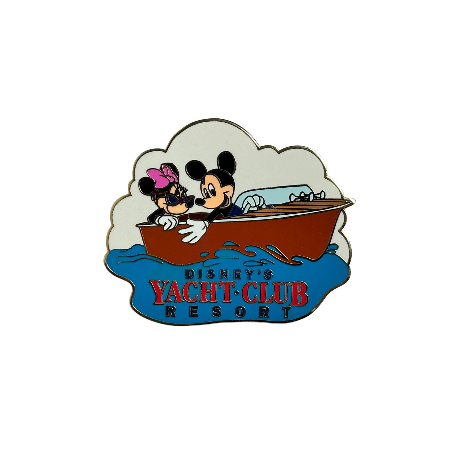 Disney Yacht Club Resort Mickey & Minnie Pin: Disney Yacht Club Resort Mickey & Minnie Pin. This features Mickey and Minnie on a boat.