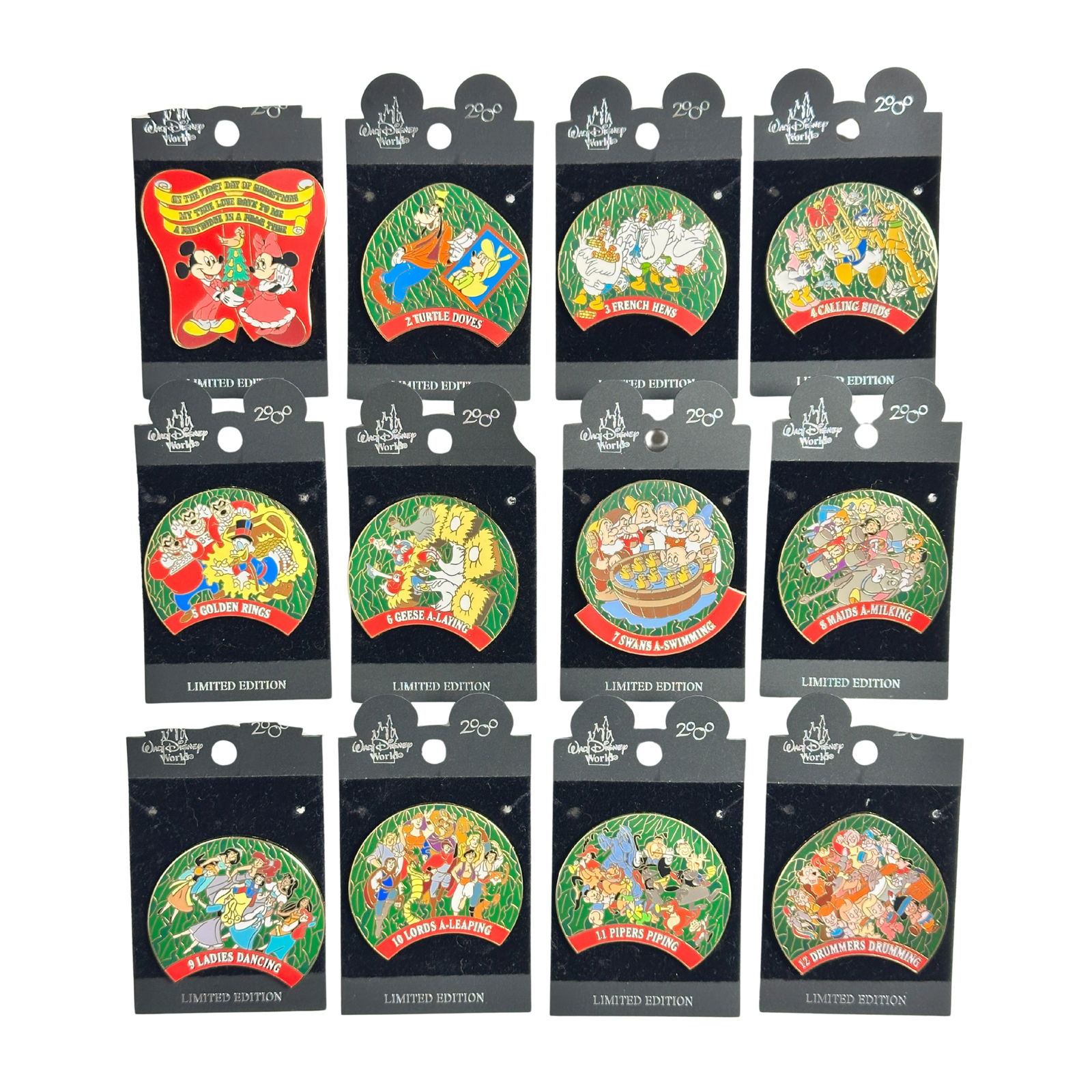 Disney 12 Days Of Christmas Wreath Complete Holiday Pin Set Of 12 (1 of 3)