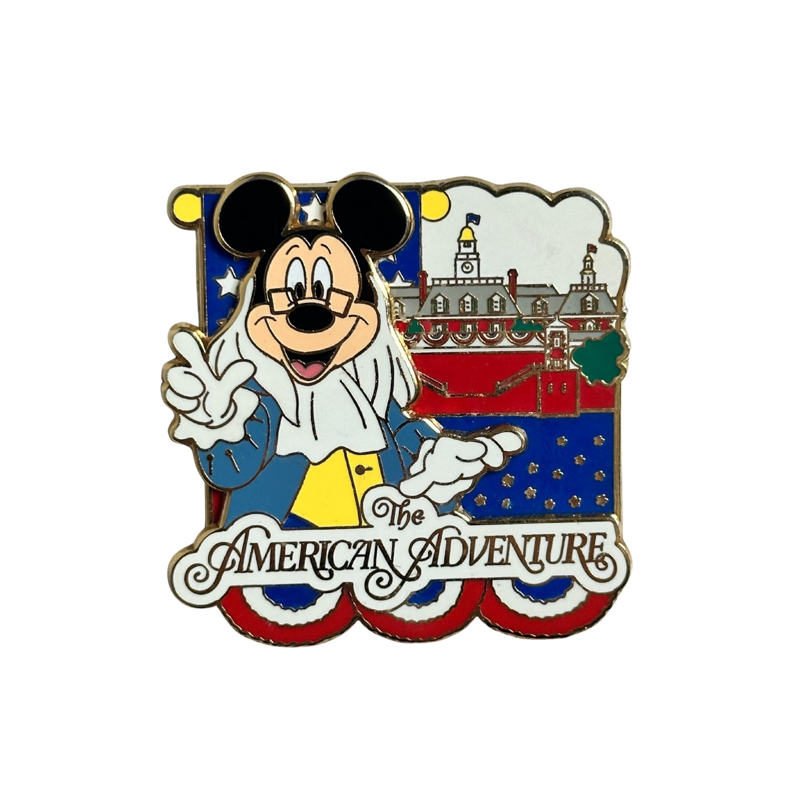 Disney WDW The American Adventure Benjamin Franklin Mickey Pin: Disney WDW The American Adventure Benjamin Franklin Mickey Pin. This features Mickey dressed as Benjamin Franklin