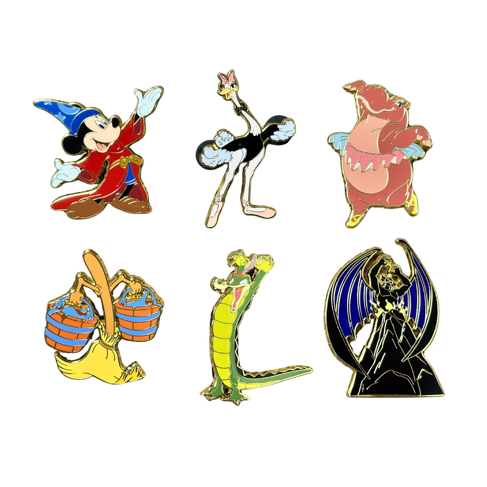 Disney Fantasia 85 Years Mystery Box Pin Lot Of 5: Disney Fantasia 85 Years Mystery Box Pin Lot Of 5. These feature Sorcerer Mickey, Broom, Ben Ali Gator, Mademoiselle Upanova, and Hyacinth Hippo.*****FREE SHIPPING********SELECT BUYER ARRANGED SHIPPIN