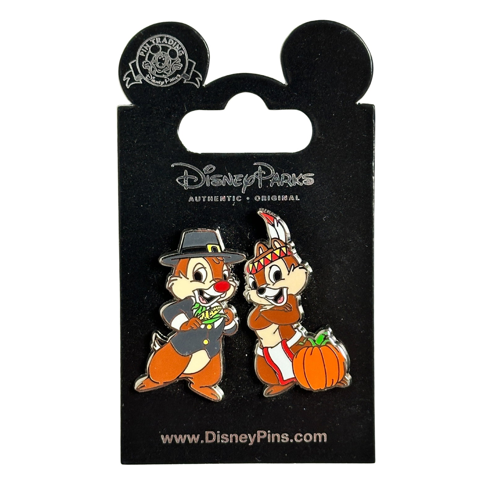 Disney Holiday Thanksgiving Chip & Dale Pin: Disney Holiday Thanksgiving Chip & Dale Pin. This features Chip and Dale dress as a Pilgrim and Native American*****FREE SHIPPING********SELECT BUYER ARRANGED SHIPPING AT CHECKOUT*****
