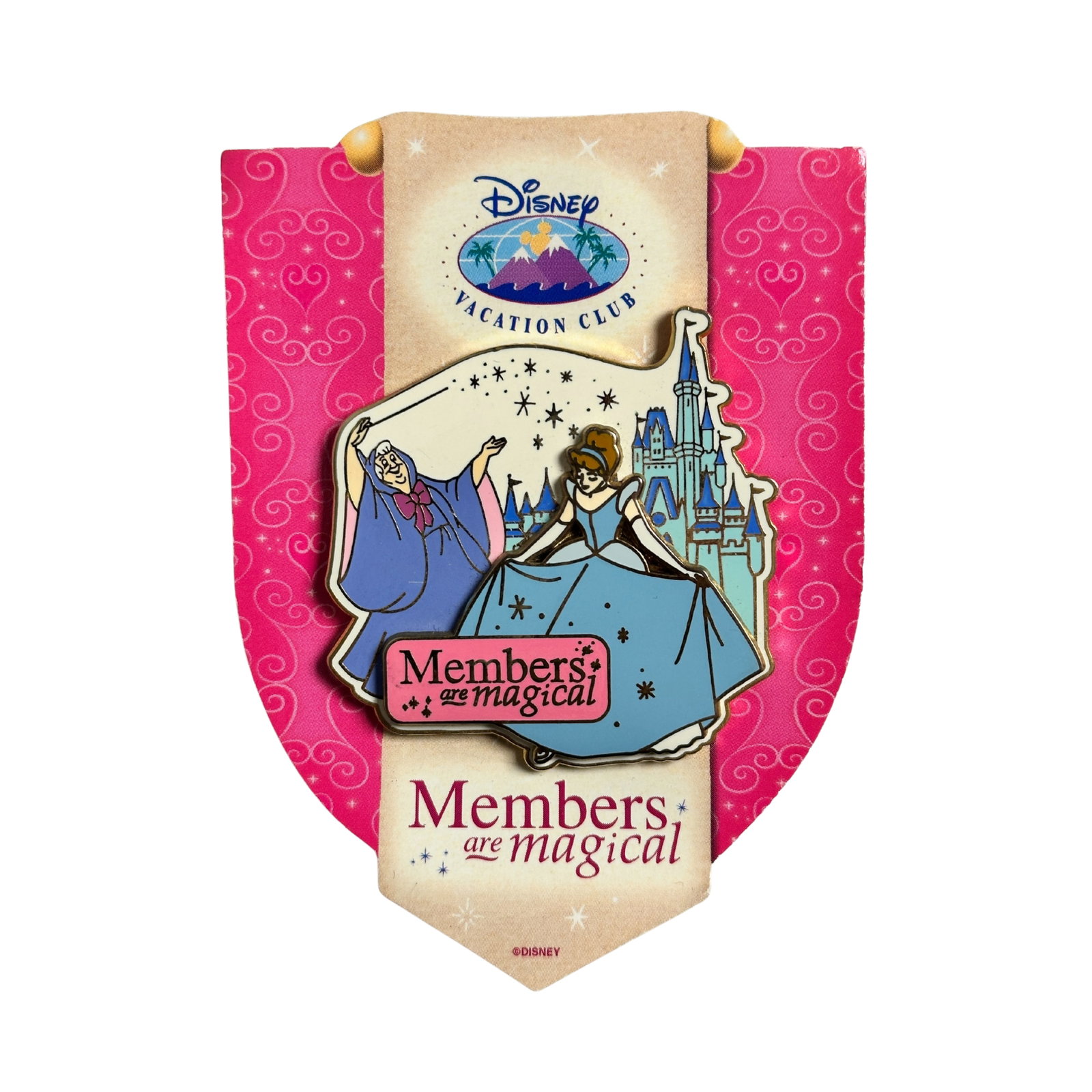 Disney Vacation Club Members Are Magical Cinderella & Fairy Godmother Pin: Disney Vacation Club Members Are Magical Cinderella & Fairy Godmother Pin. This features Cinderella and Fairy Godmother in front of the Castle*****FREE SHIPPING********SELECT BUYER ARRANGED SHIPPING A