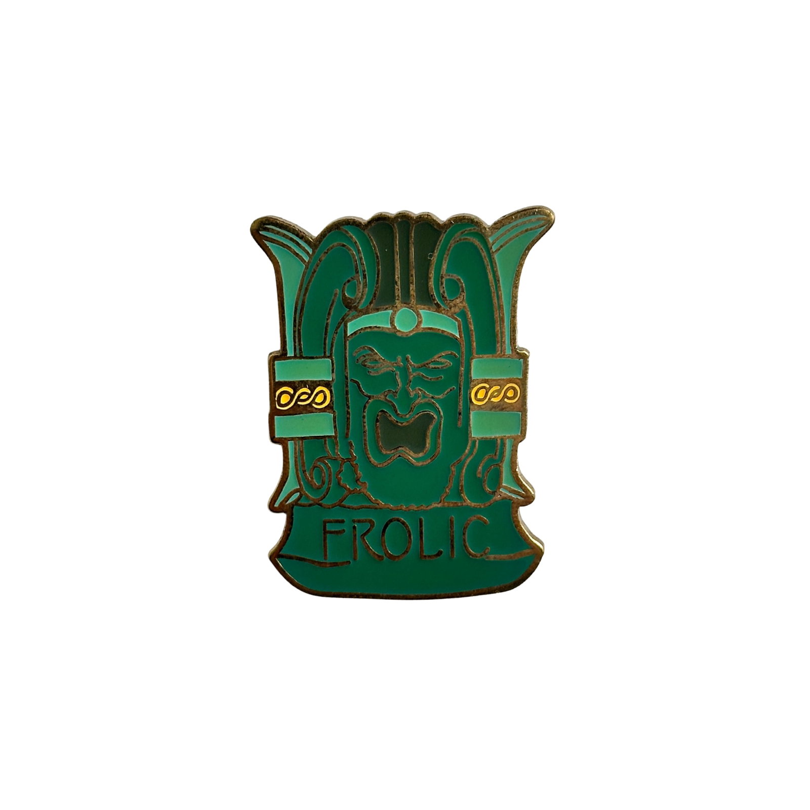 Disney DCL Port Adventure Theatre Tour Frolic Tiki Pin: Disney DCL Port Adventure Theatre Tour Frolic Tiki Pin. This features a tiki heasd with the word "Frolic" on it.*****FREE SHIPPING********SELECT BUYER ARRANGED SHIPPING AT CHECKOUT*****