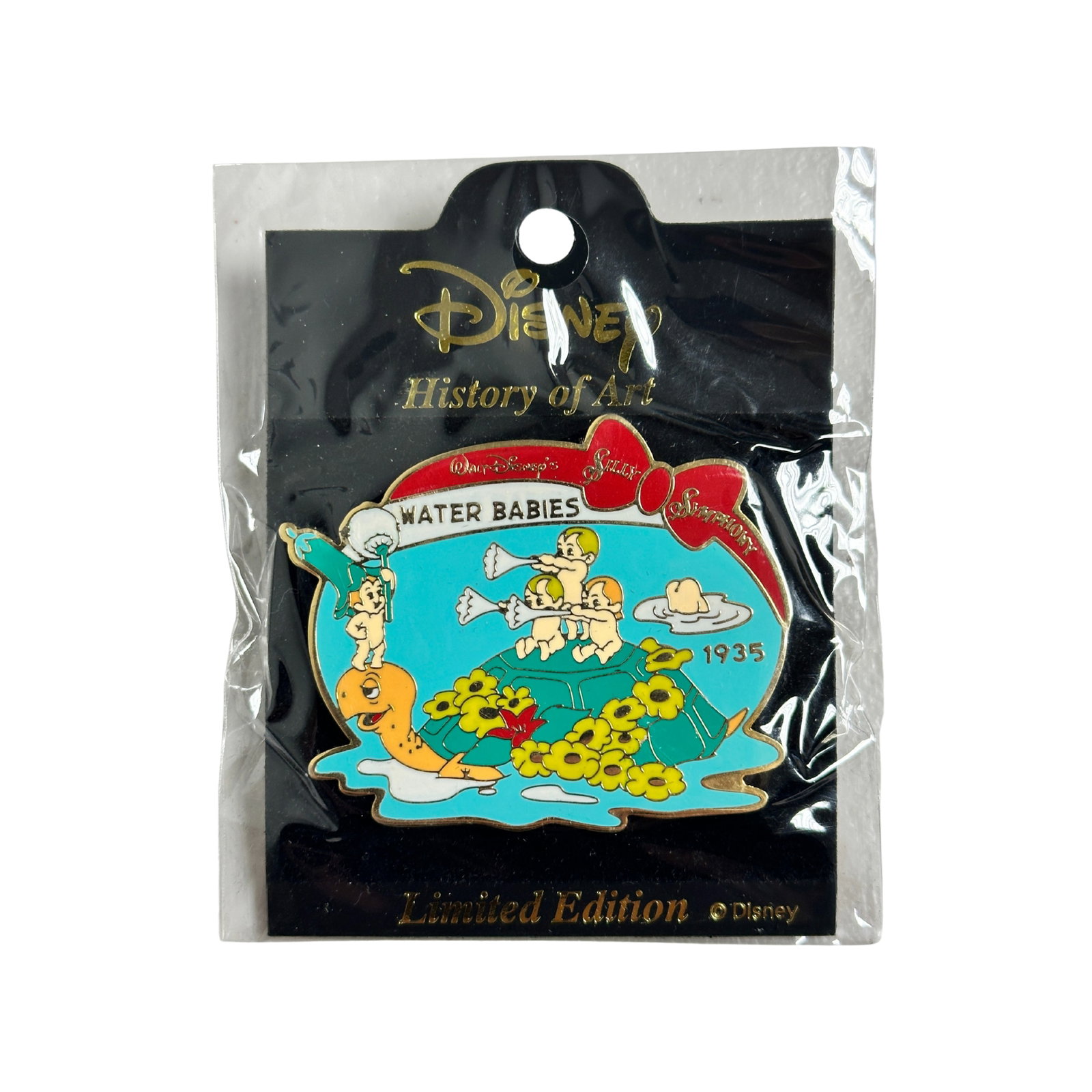 Disney History Of Art Silly Symphonies Water Babies Pin: Disney History Of Art Silly Symphonies Water Babies Pin. This features several water babies on top of a turtle along with flowers.*****FREE SHIPPING********SELECT BUYER ARRANGED SHIPPING AT CHECKOUT**