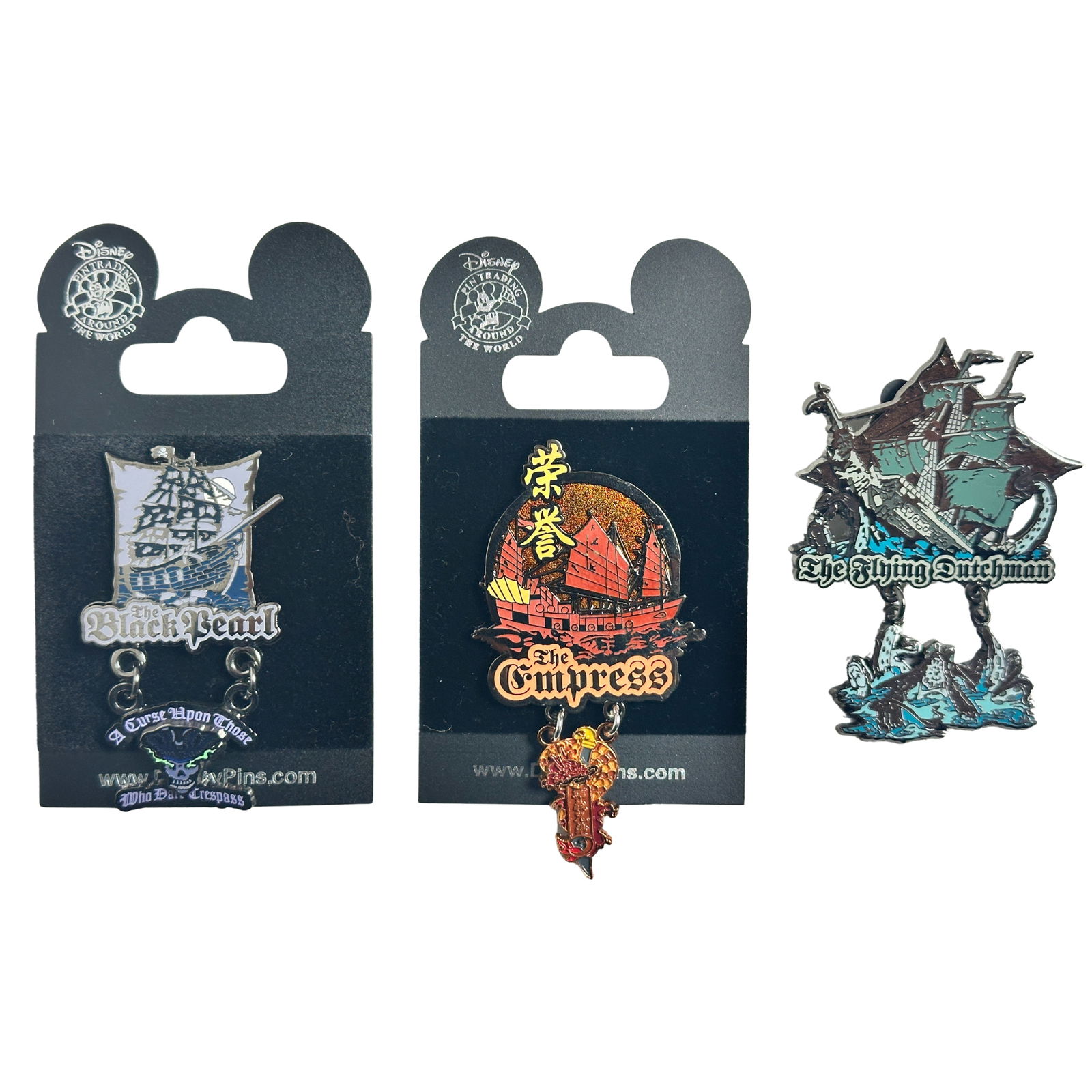 Disney WDW Pirates Of The Caribbean Pirate Ship Pin Lot Of 3 (1 of 2)