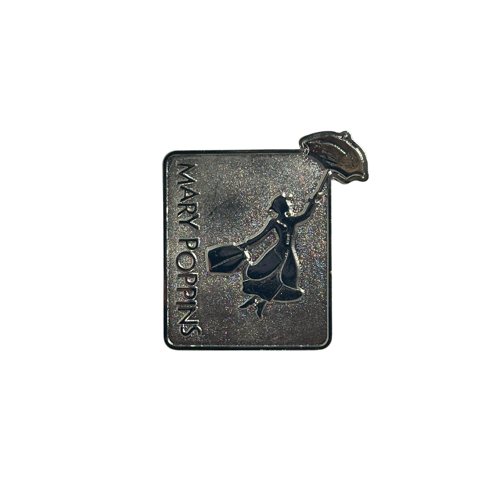 Disney Mary Poppins Broadway Musical Silver Pin: Disney Mary Poppins Broadway Musical Silver Pin. This features a silver silhouette of Mary Poppins with her umbrella. *****FREE SHIPPING********SELECT BUYER ARRANGED SHIPPING AT CHECKOUT*****