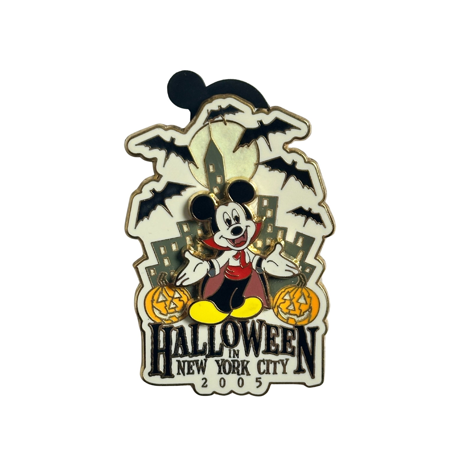 Disney WOD Halloween In New York City Vampire Mickey Pin: Disney WOD Halloween In New York City Vampire Mickey Pin. This features Mickey Dressed as a vampire with New York City in the background.*****FREE SHIPPING********SELECT BUYER ARRANGED SHIPPING AT CHE