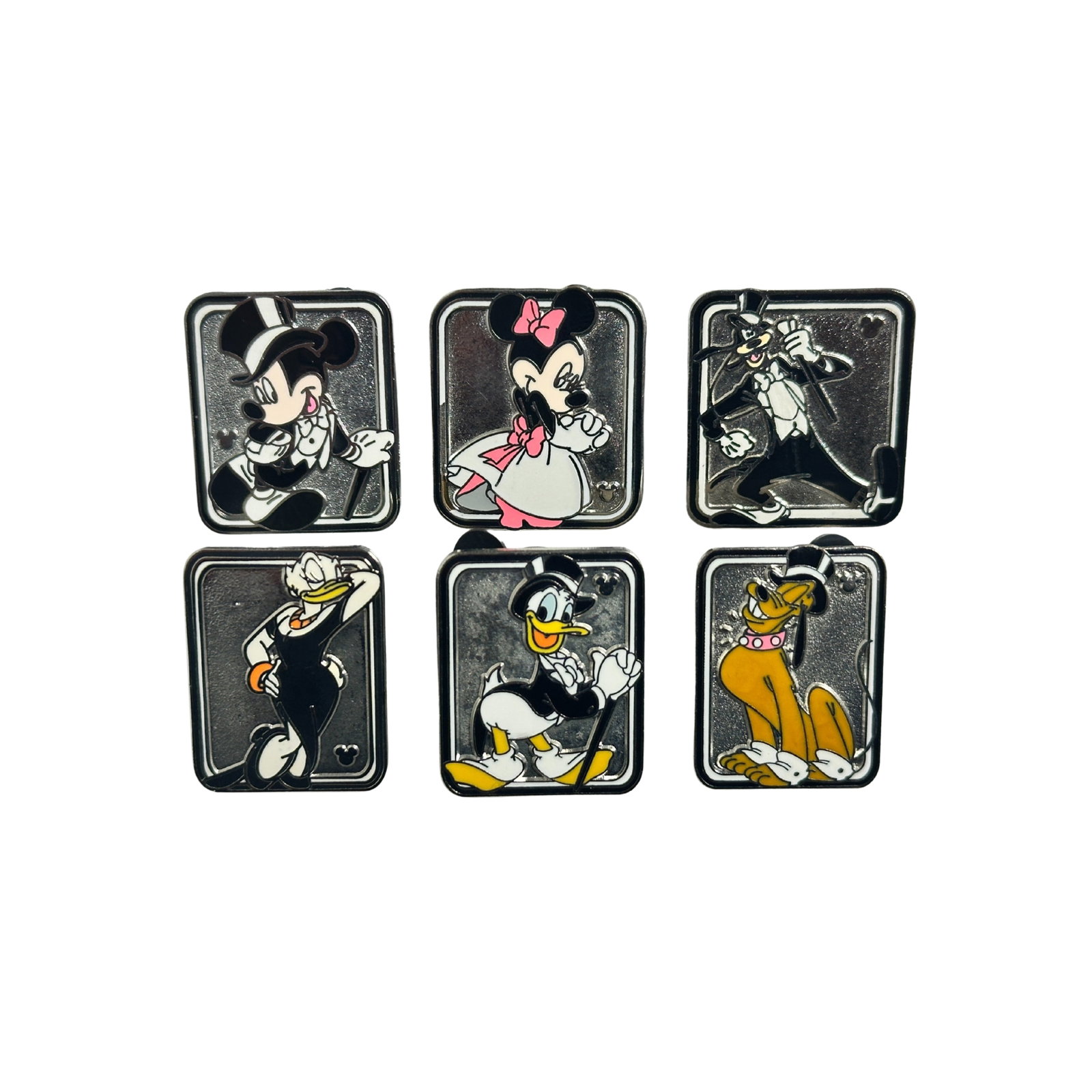 Disney WDW Formal Wear Series Fab 6 Cast Lanyard Pin Set Of 6: Disney WDW Formal Wear Series Fab 6 Cast Lanyard Pin Set Of 6. This is the set of the Cast Lanyard series 2002 of all the characters dressed to the nines in the Formal Series. Each of the 6 pins has a