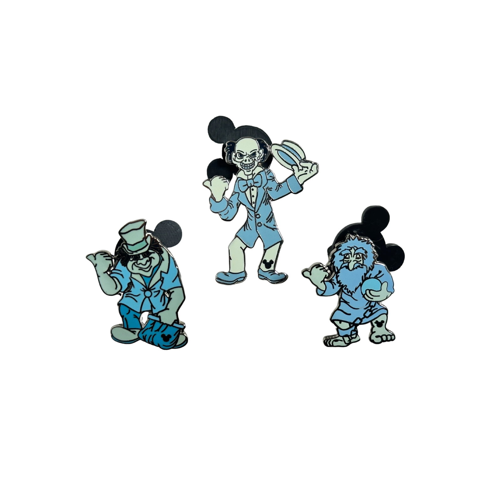 Disney WDW Hitchhicking Ghost Hidden Mickey Cast Lanyard Pin Set of 3: Disney WDW Hitchhicking Ghost Hidden Mickey Cast Lanyard Pin Set of 3. This pin features the Hitchhiking ghosts Ezra, Phineas, and Gus from the Haunted Mansion ride.*****FREE SHIPPING********SELECT BU