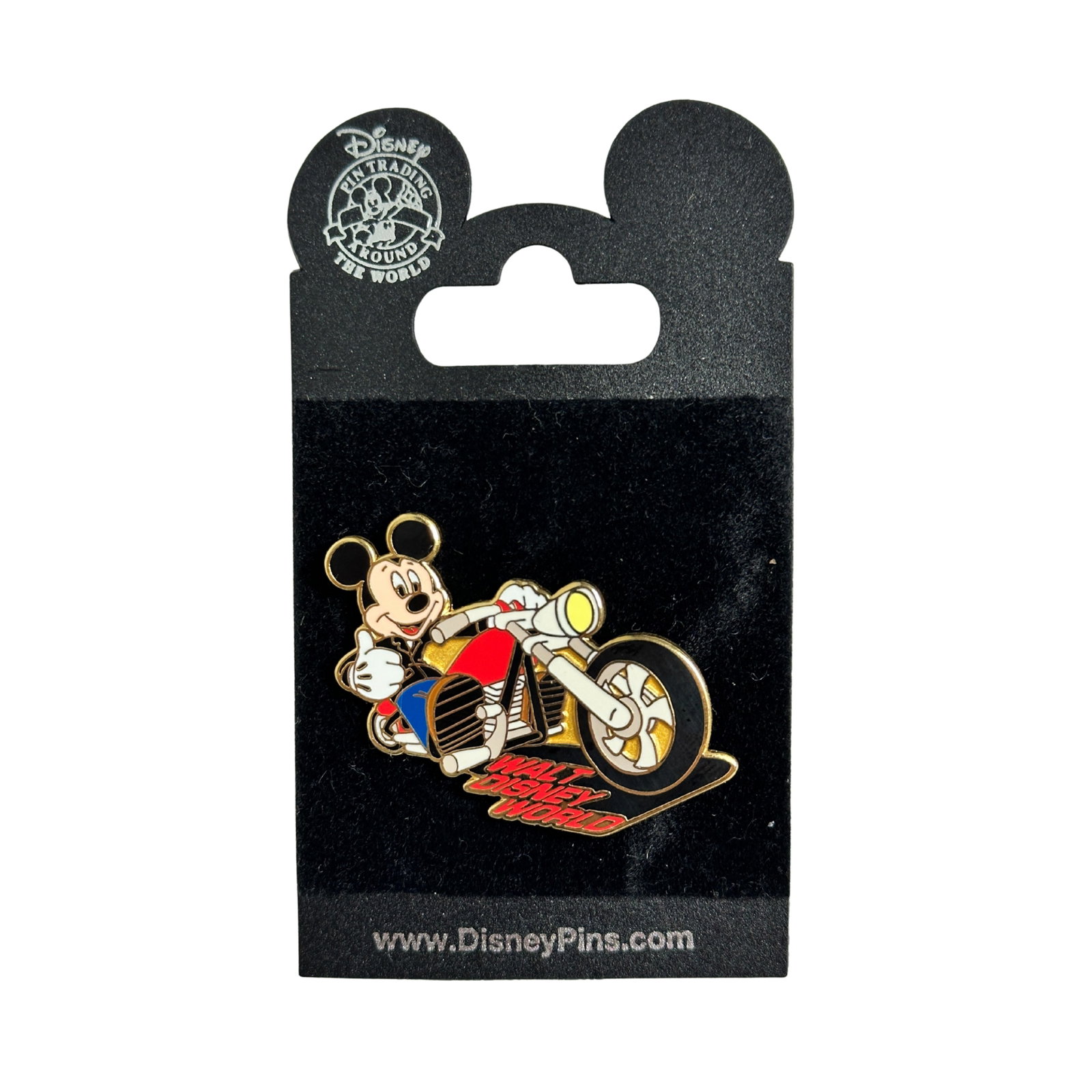 Disney WDW Mickey Motorcycle Biker Series Pin: Disney WDW Mickey Motorcycle Biker Series Pin. This open edition pin released from WDW features Mickey burning rubber riding around on his motorcycle.*****FREE SHIPPING********SELECT BUYER ARRANGED SH