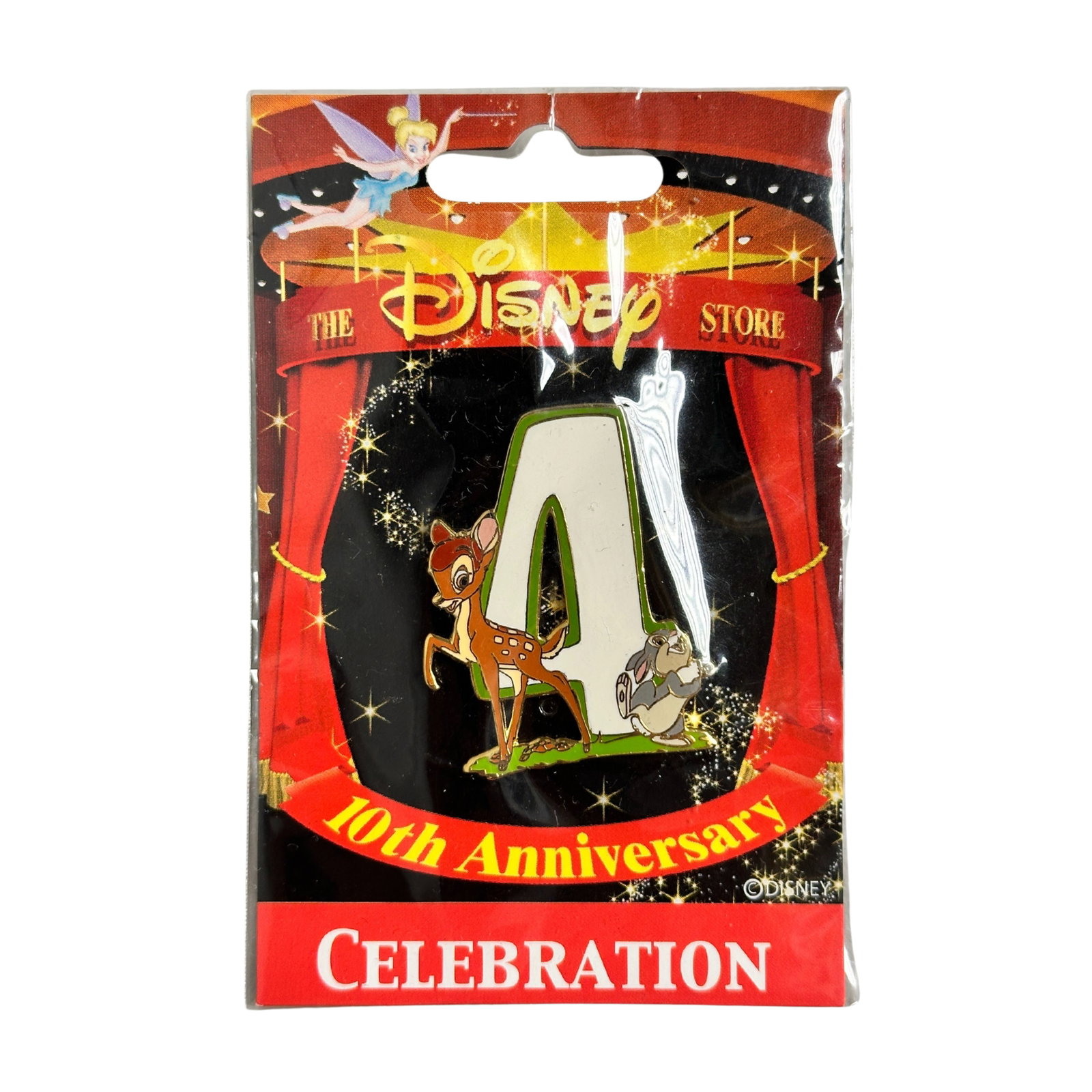Disney JDS 10th Anniversary Bambi & Thumper Number 4 Celebration Series Pin: Disney JDS 10th Anniversary Bambi & Thumper Number 4 Celebration Series Pin. JAPAN DS's 10th Anniversary PIN. It features Bambi and Thumper in front of the number 4.*****FREE SHIPPING********SELECT BU