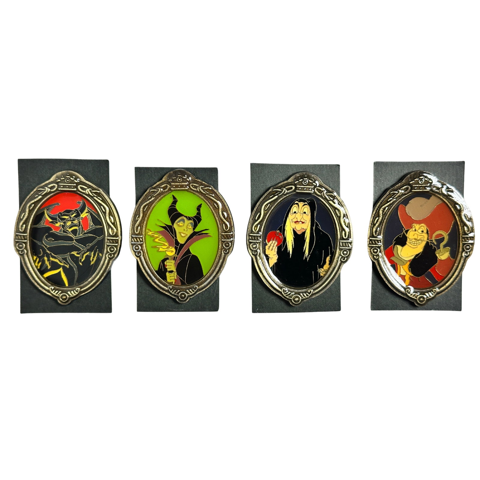 Disney WDW Millennium Disney Villains Series 1 Pin Lot Of 4: Disney WDW Millennium Disney Villains Series 1 Pin Lot Of 4. These pin feature portraits of Maleficent, Chernabog, Old Hag, and Captain Hook.*****FREE SHIPPING********SELECT BUYER ARRANGED SHIPPING AT