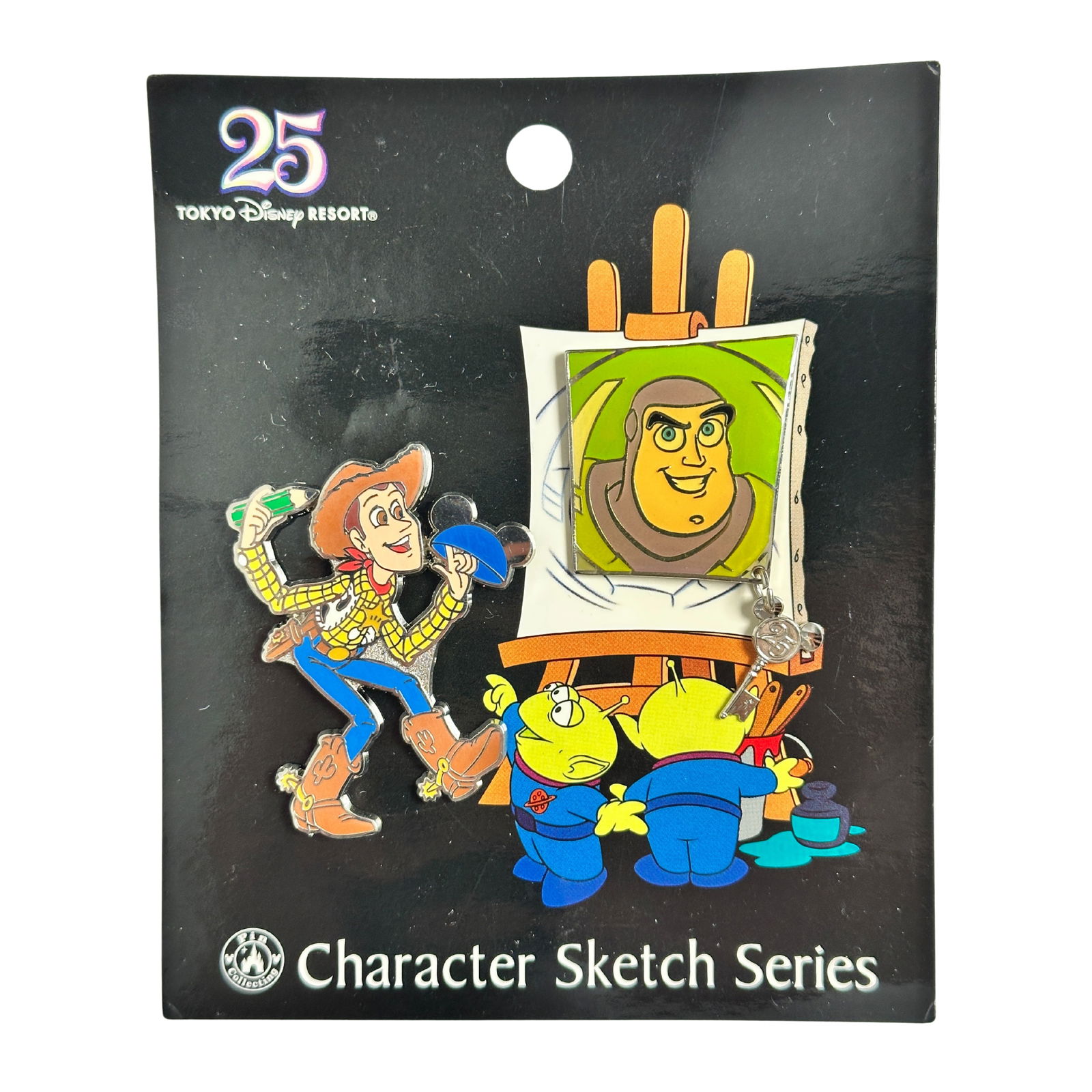 Disney TDR Character Sketch Series Toy Story Woody & Buzz Lightyear 25th Anniversary Pin Lot Of 2 (1 of 3)
