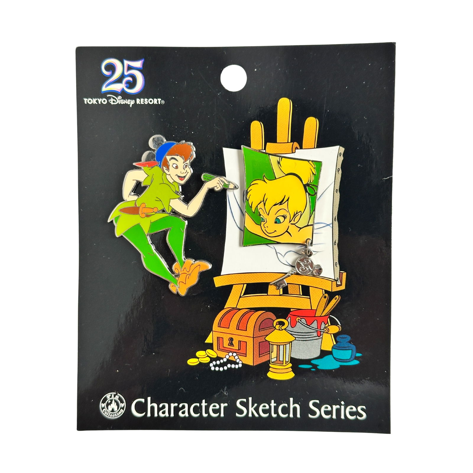 Disney TDR Character Sketch Series Peter Pan & Tinker Bell 25th Anniversary Pin Lot Of 2 (1 of 3)