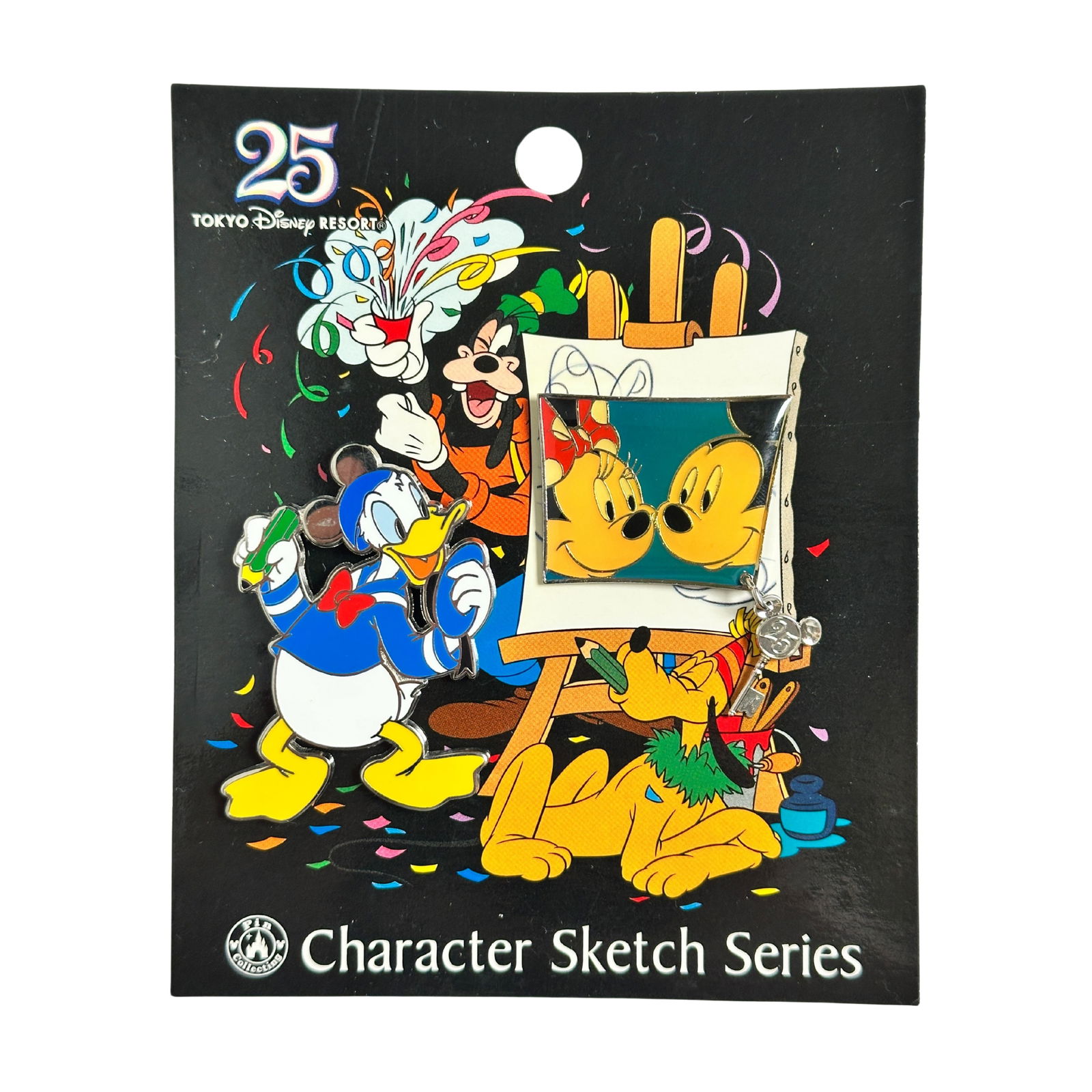 Disney TDR Character Sketch Series Donald Duck, Mickey & Minnie 25th Anniversary Pin Lot Of 2 (1 of 3)