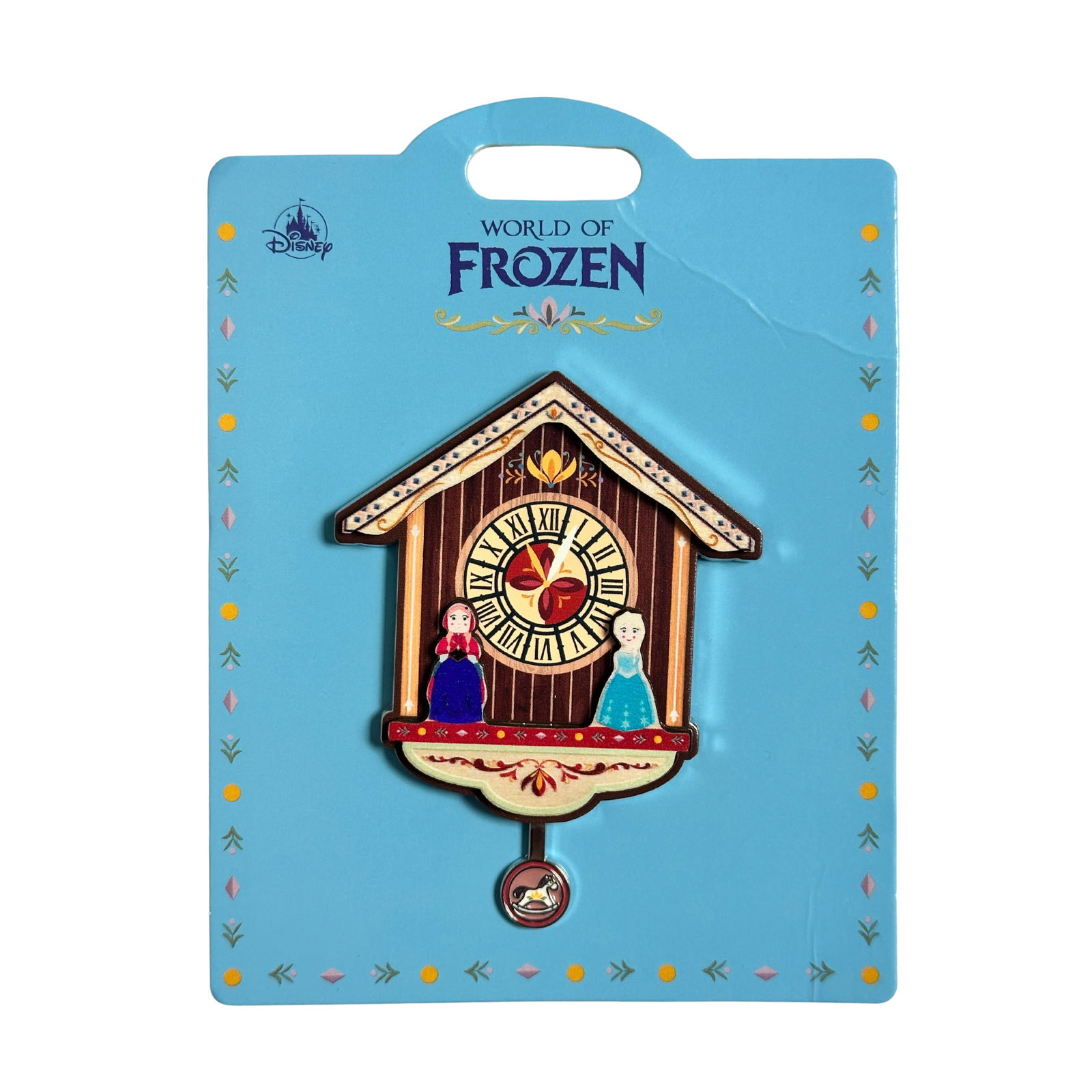Disney HKDL World of Frozen Anna and Elsa Cuckoo Clock Pin (1 of 2)