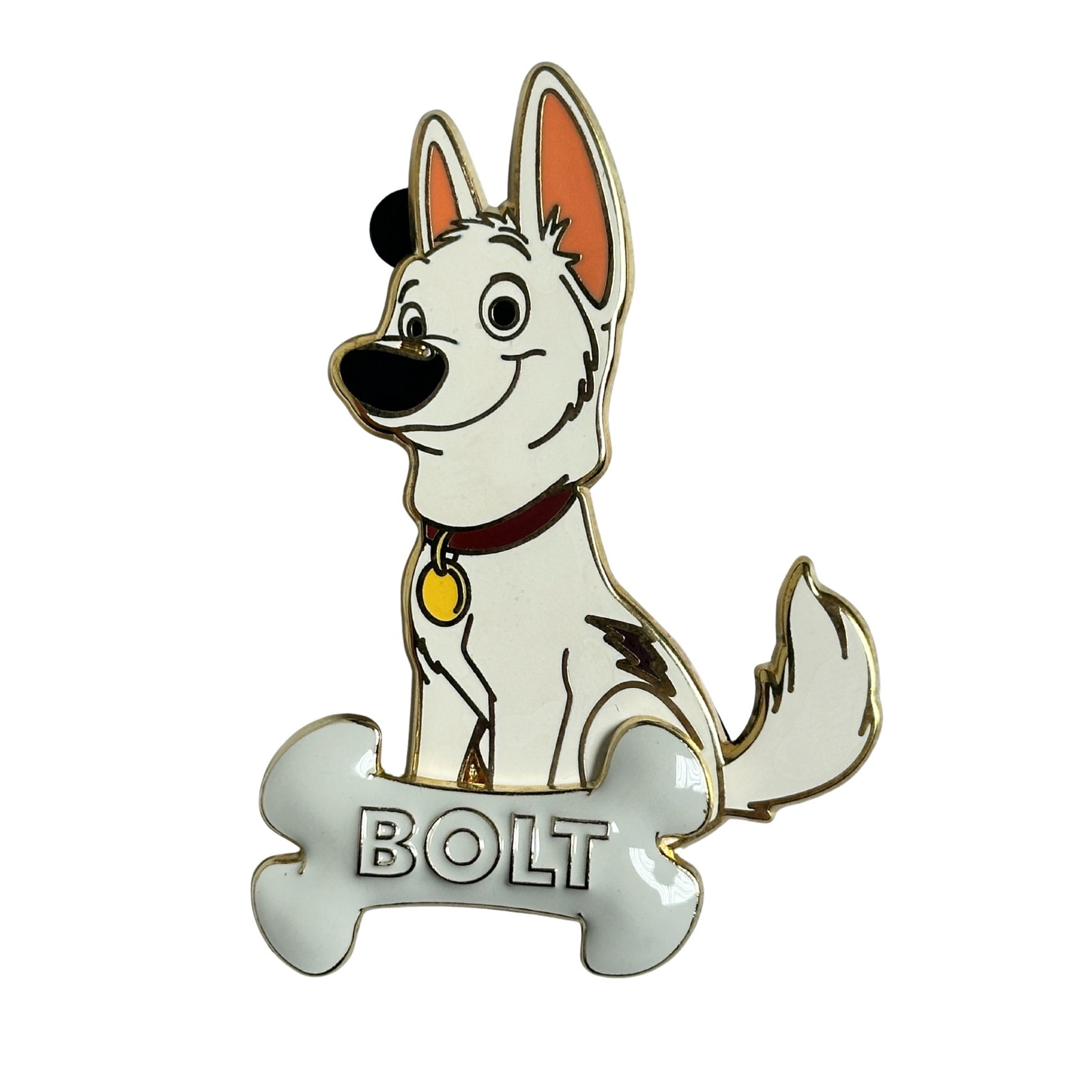 Disney DSSH Disney Dogs Bolt Pin: Disney DSSH Disney Dogs Bolt Pin. One of four DISNEY DOG pins released on 12 Feb 2016 at the Ghiradelli Soda Fountain in Hollywood, CA. Each LE 300 pin features a dog from a favorite Disney movie sitt