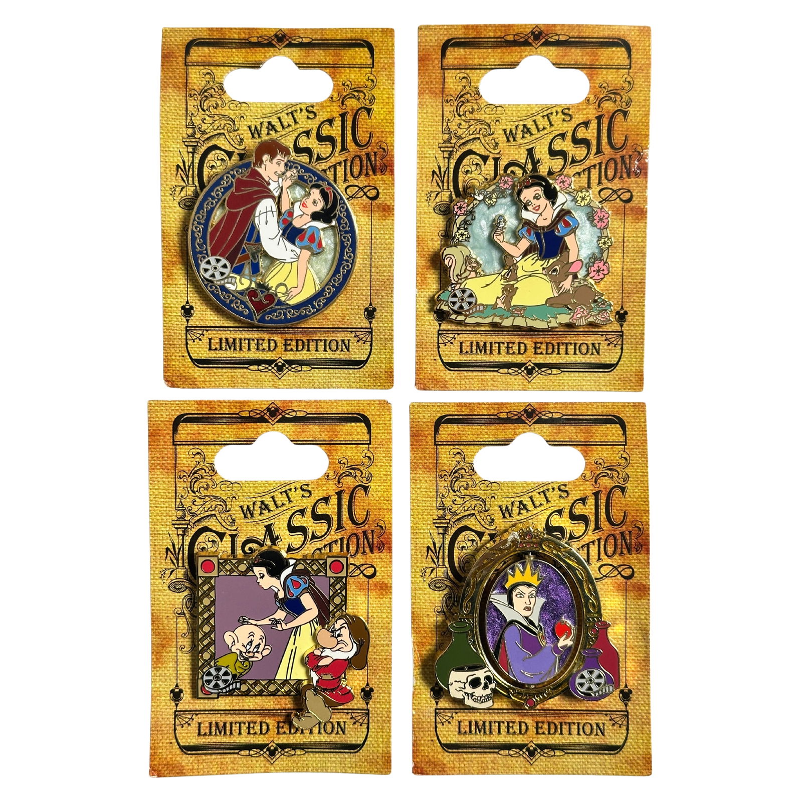 Disney Walt's Classic Collection Snow White & The Seven Dwarfs Pin Lot Of 4 (1 of 2)