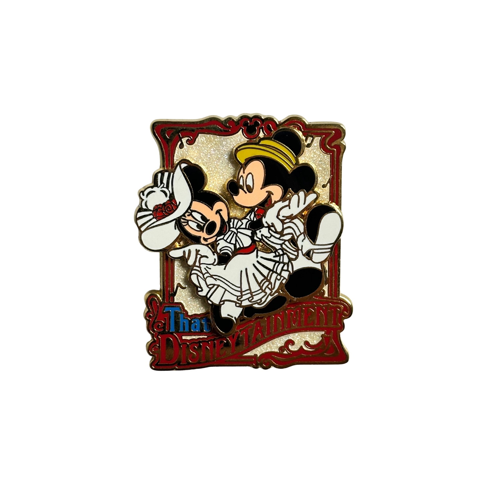 Disney TDR That's Disneytainment Mickey & Minnie Mouse Pin: Disney TDR That's Disneytainment Mickey & Minnie Mouse Pin. This open stock pin was sold with the new special event. "That's DISNEYTAINMENT" of Tokyo Disney Sea. Mickey and Minnie wear the costume of 