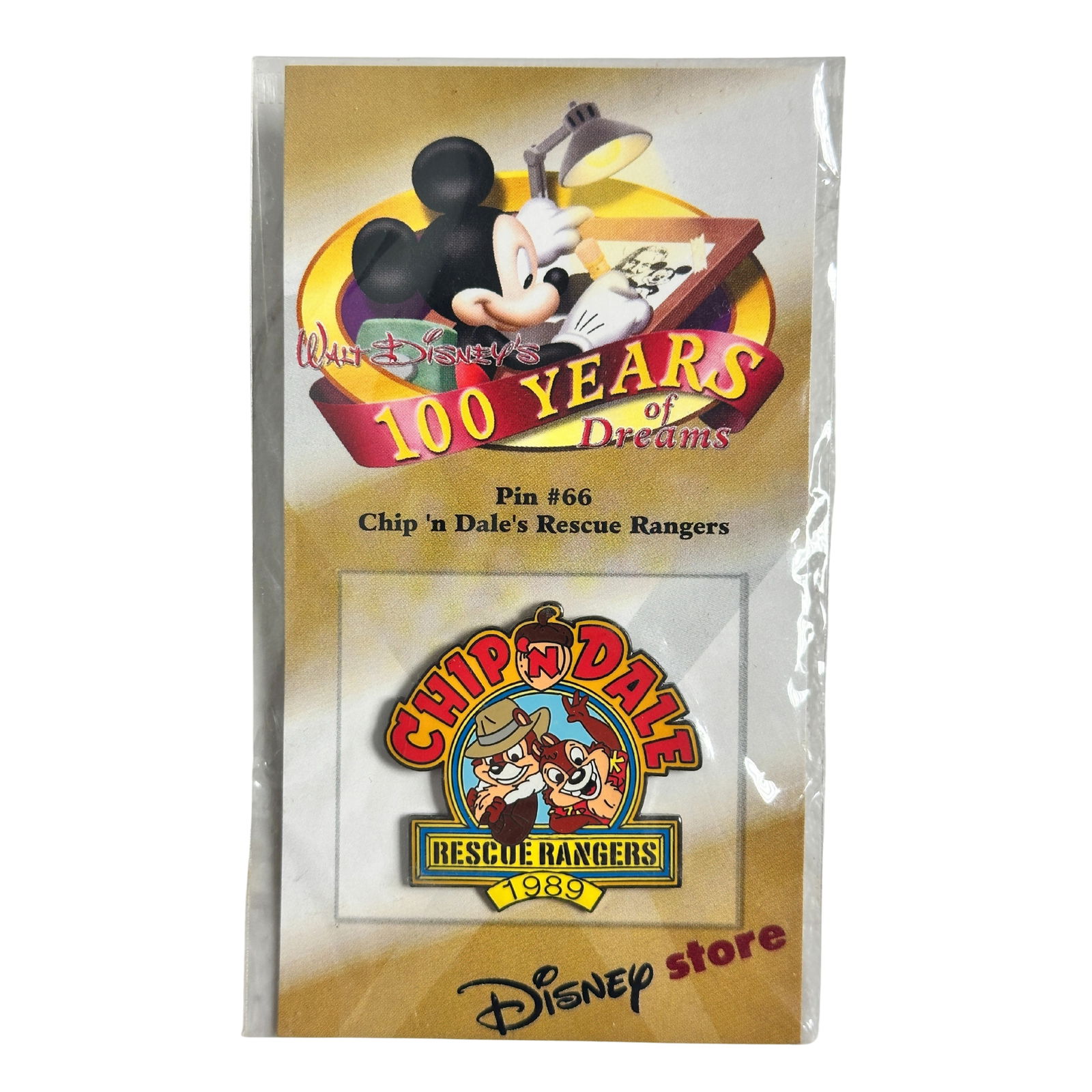 Disney DIS 100 Years Of Dreams Chip & Dale Rescue Rangers 1989 Pin (1 of 2)