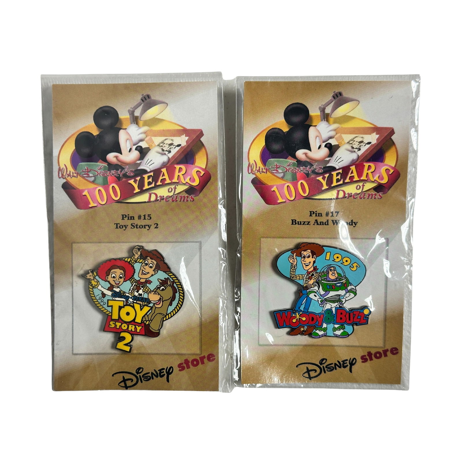 Disney DIS 100 Years Of Dreams Toy Story 2 Buzz & Woody Pin Lot Of 2 (1 of 2)
